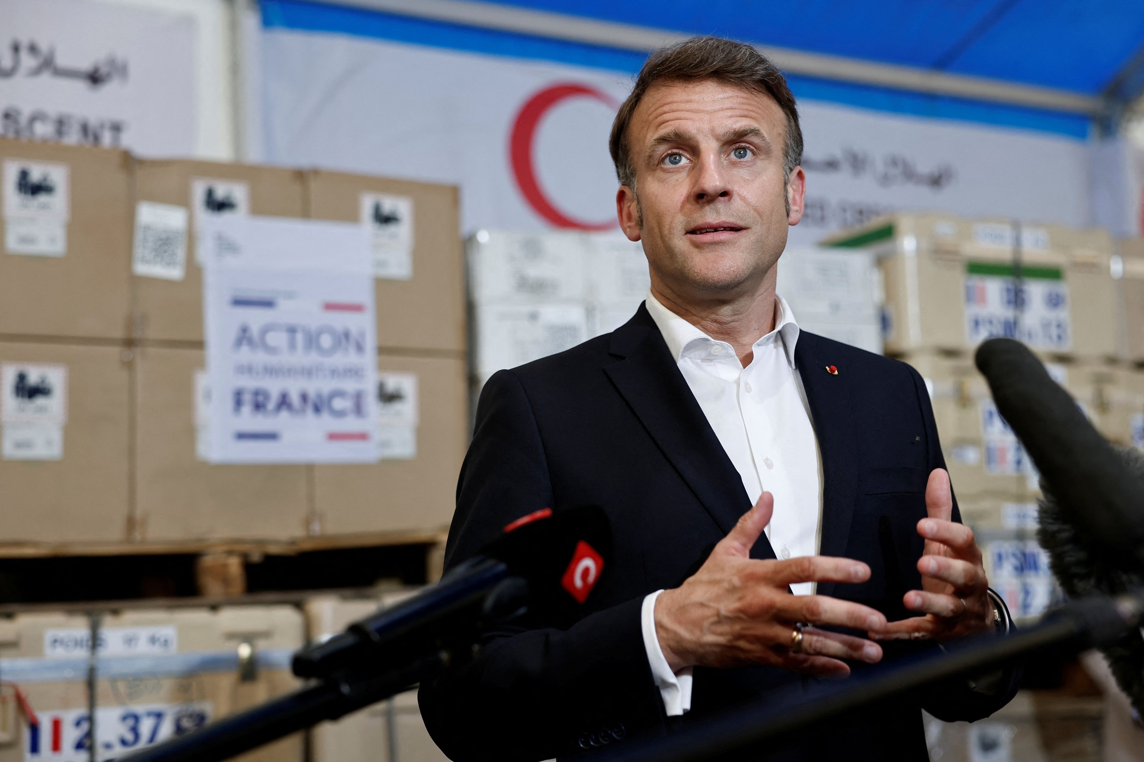 Frankreichs Präsident Macron hat die Anerkennung eines Palästinenserstaates in Aussicht gestellt.