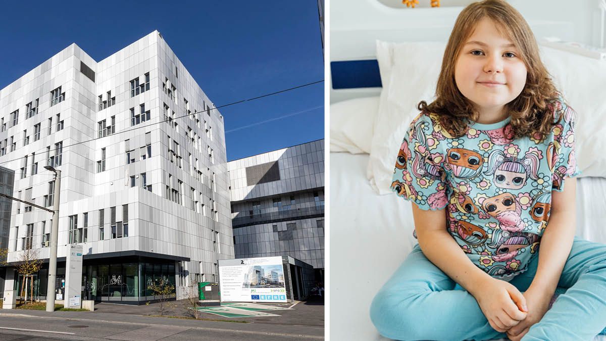Noch wird Lina (10) in Graz (links) behandelt. Was sie braucht, ist aber Tausende Kilometer entfernt.