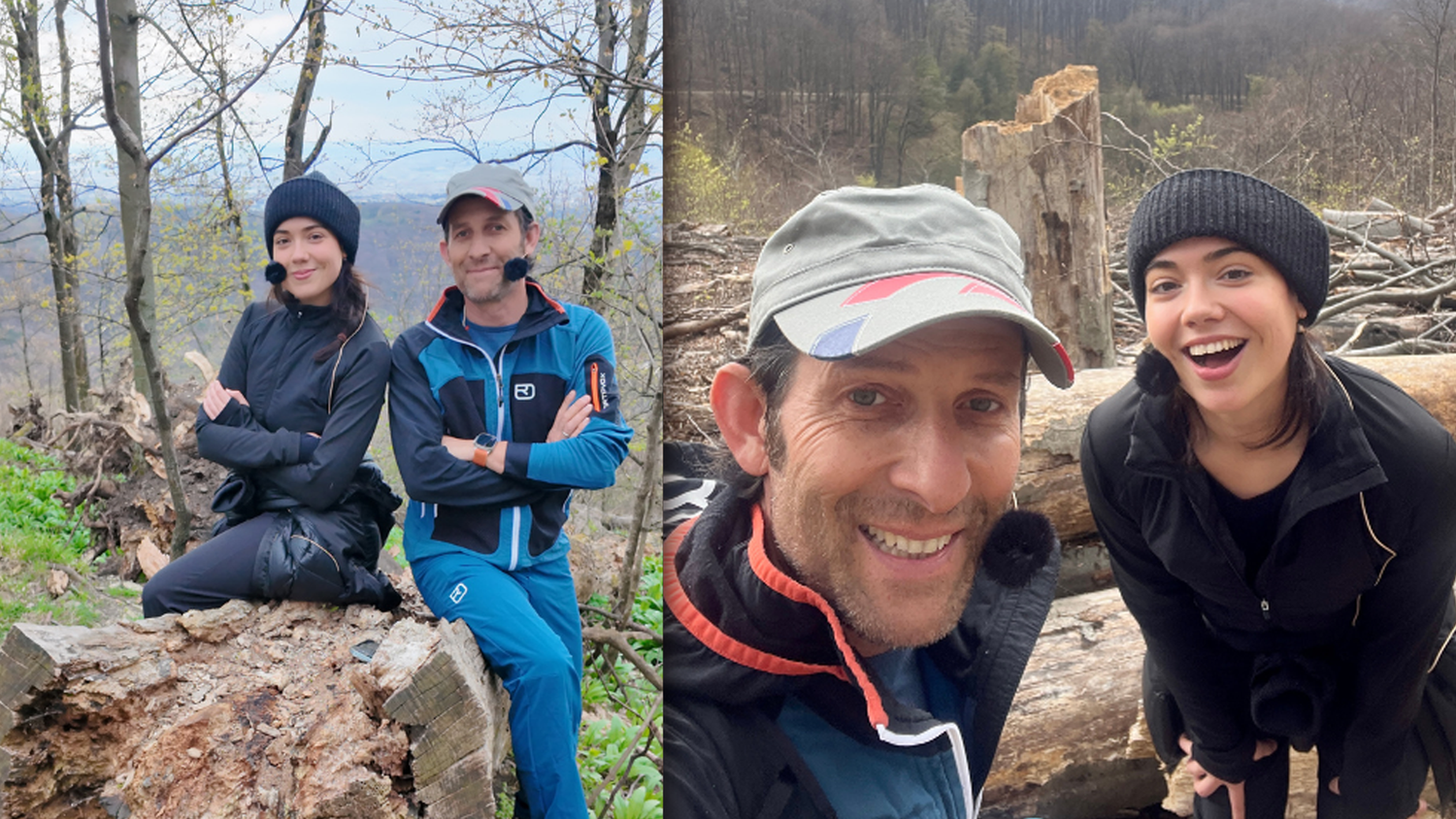 Mara Romei und Tom Walek plaudern beim Wandern in Niederösterreich.