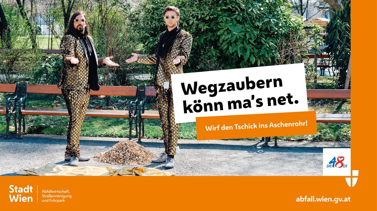 Mit einer neuen Kampagne zeigt die MA 48 mit Humor, dass es in der Verantwortung von uns allen liegt, Wien sauber zu halten.
