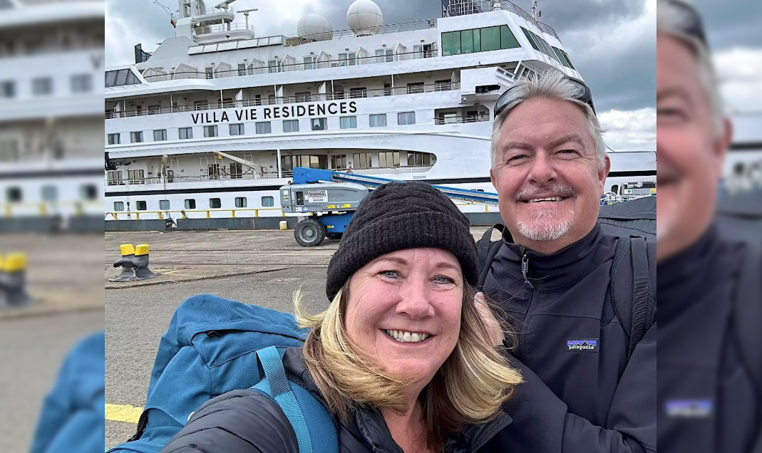 Lanette und Johan Canen wohnen für die nächsten 15 Jahre auf dem Kreuzfahrtschiff Villa Vie Odyssey.