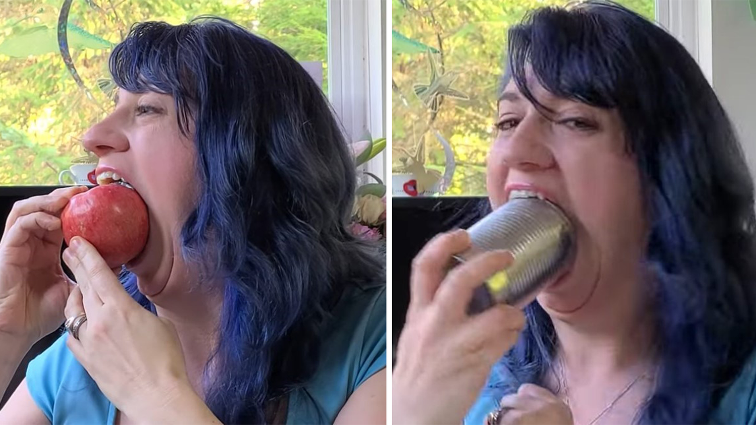 Marie Pearl Zellmer Robinson (Bild) demonstriert, was alles in ihren Mund passt.