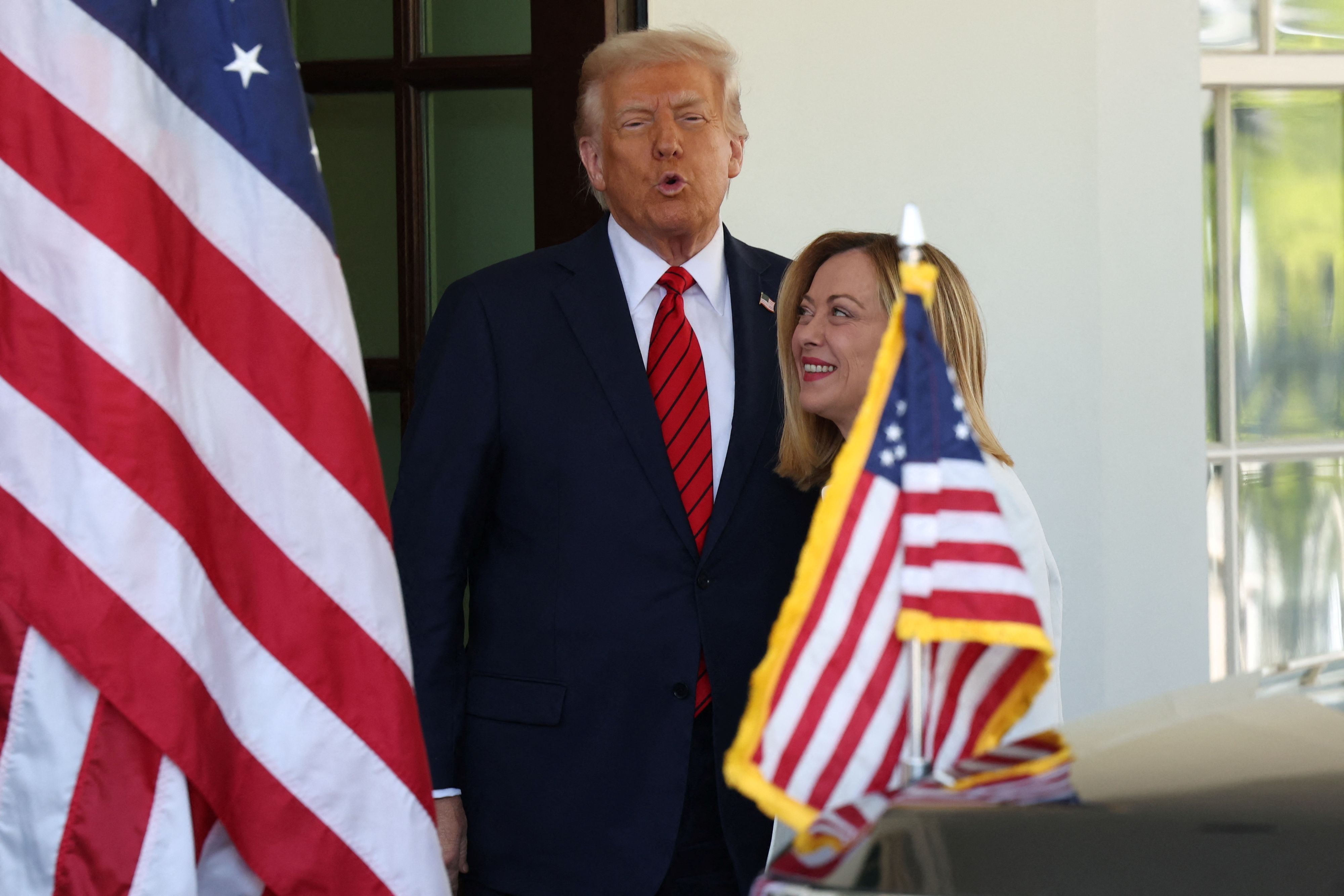 Die italienische Ministerpräsidentin Giorgia Meloni bei ihrem Treffen mit US-Präsident Donald Trump.