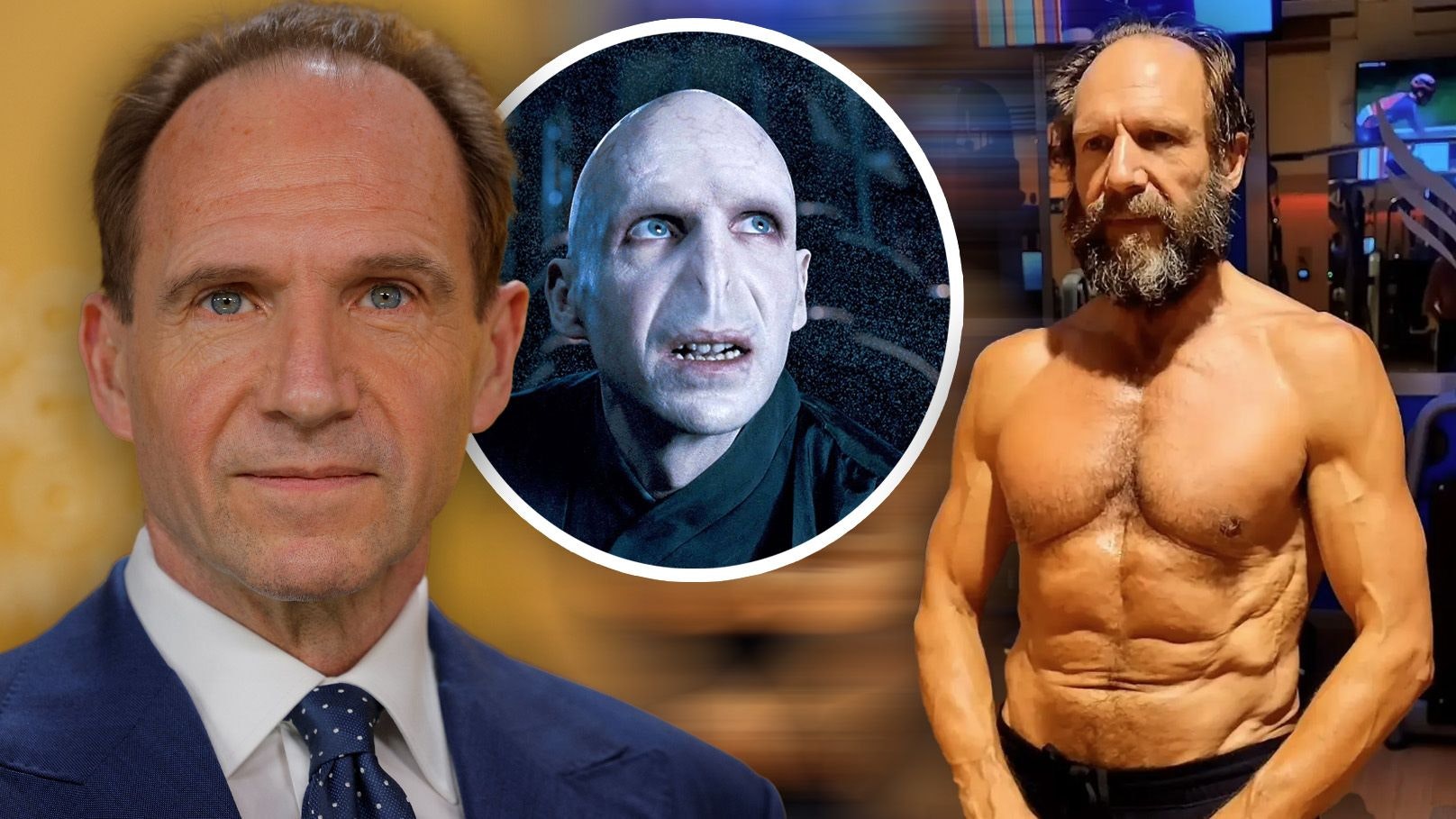 Ralph Fiennes zeigt sich als Muskelprotz.