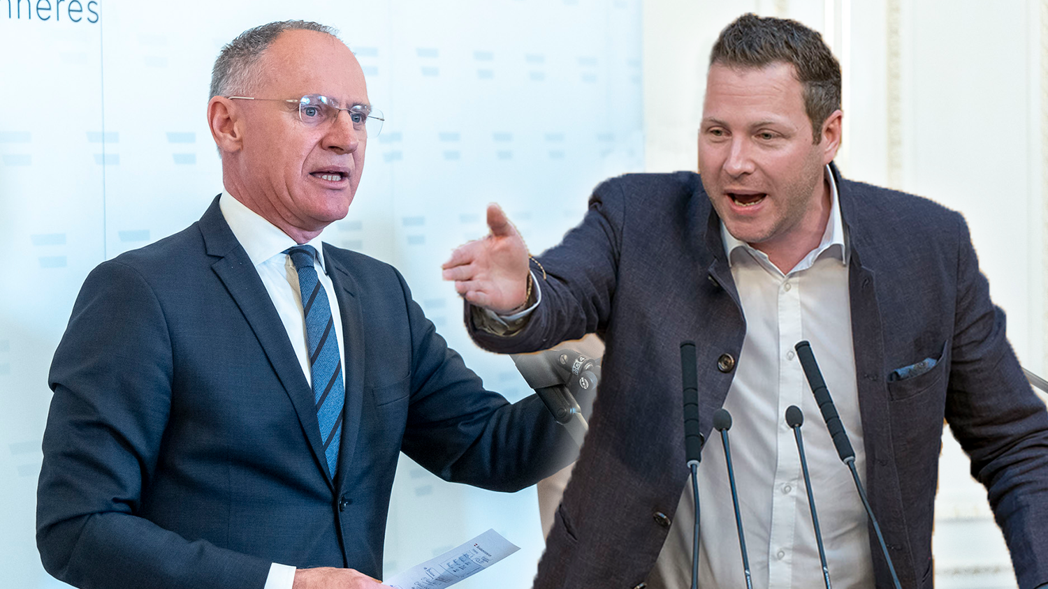 Kein Osterfrieden zwischen Innenminister Karner und FPÖ-general Schnedlitz.