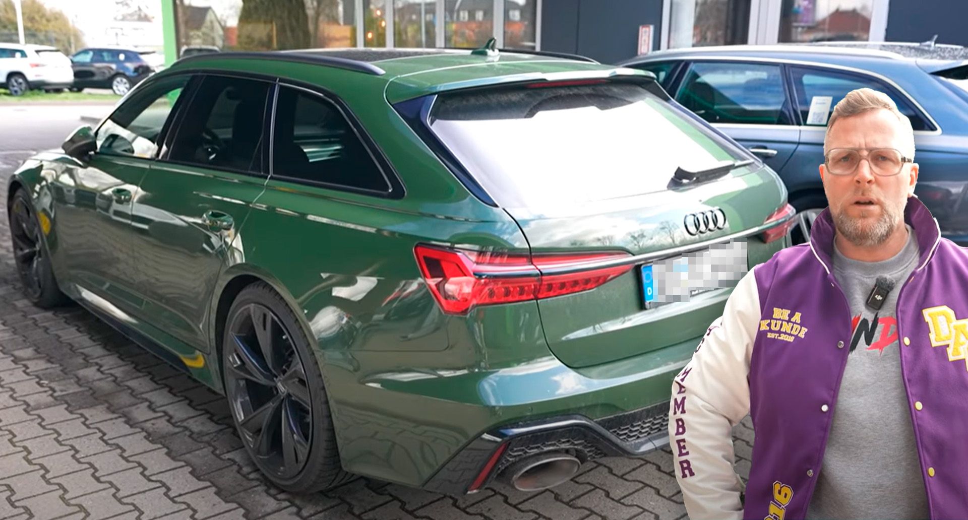 Enrico (re.) erlebt sein blaues Wunder mit dem grünen Audi RS6.