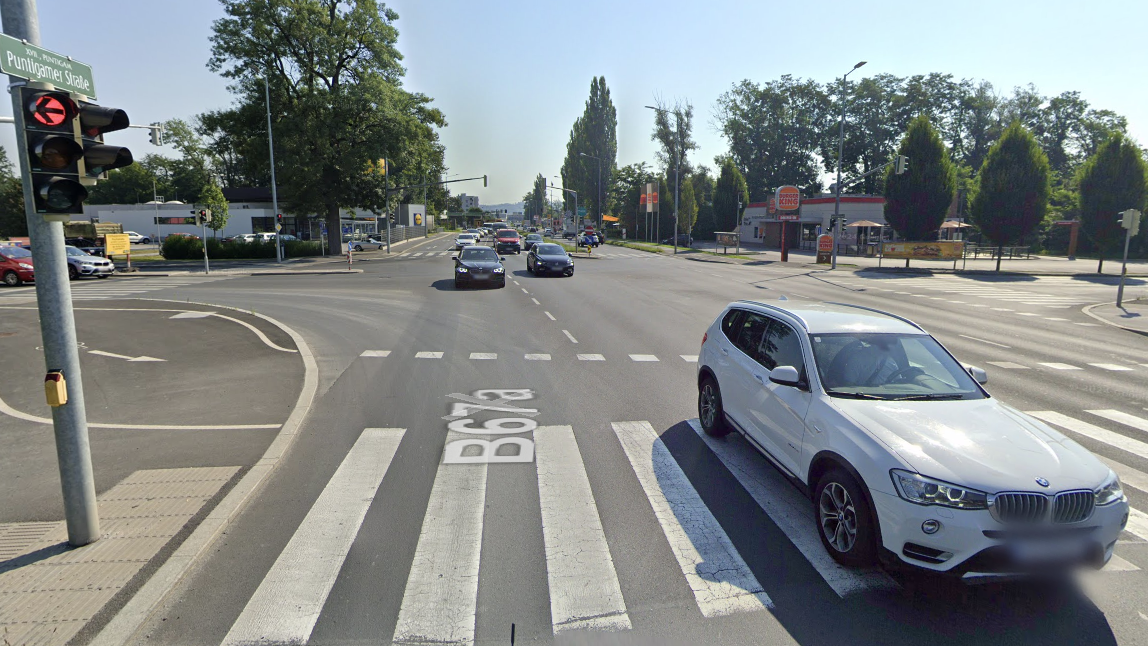 An dieser Kreuzung kam es zum Unfall und der anschließenden Fahrerflucht.