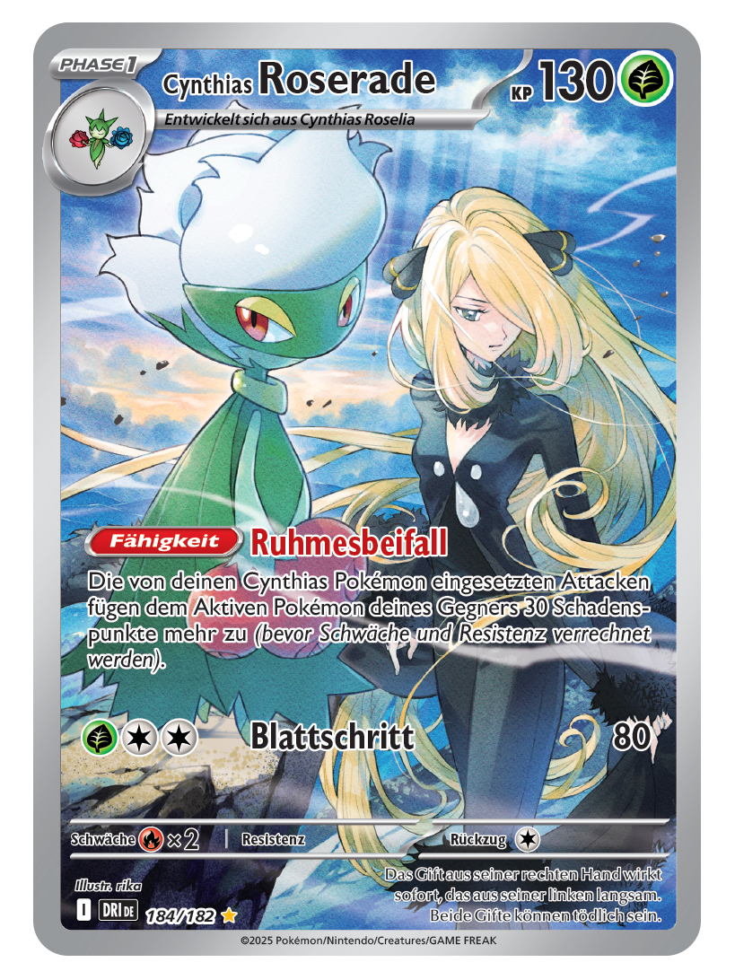 Cynthias Roserade verfügt über 130 KP.