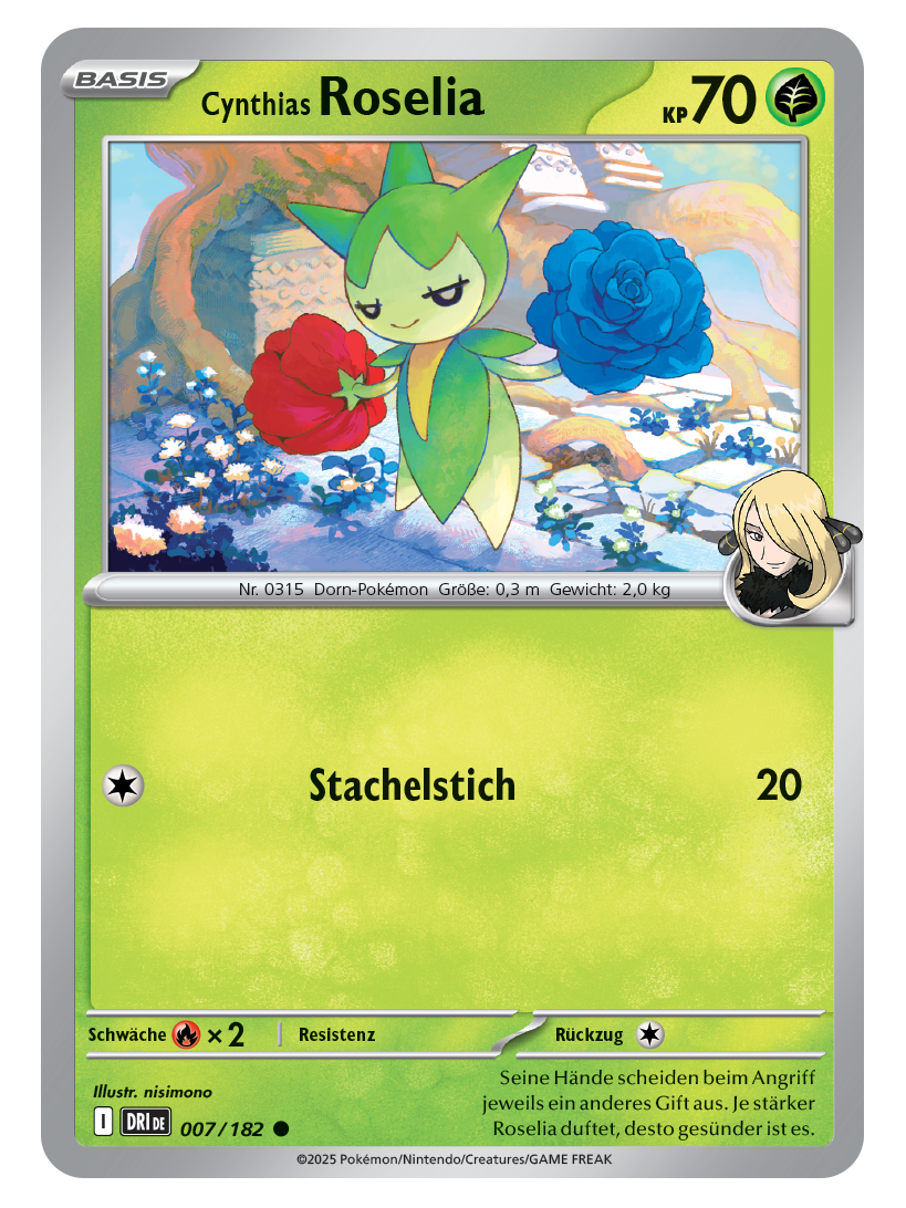 Cynthias Roselia verfügt über 70 KP.