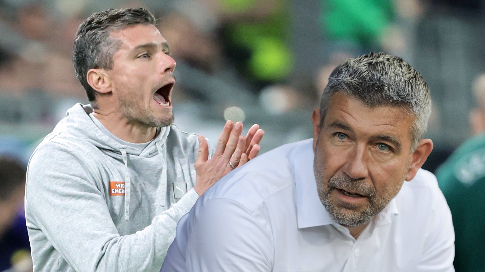 Urs Fischer (r.) könnte Robert Klauß bei Rapid nachfolgen.