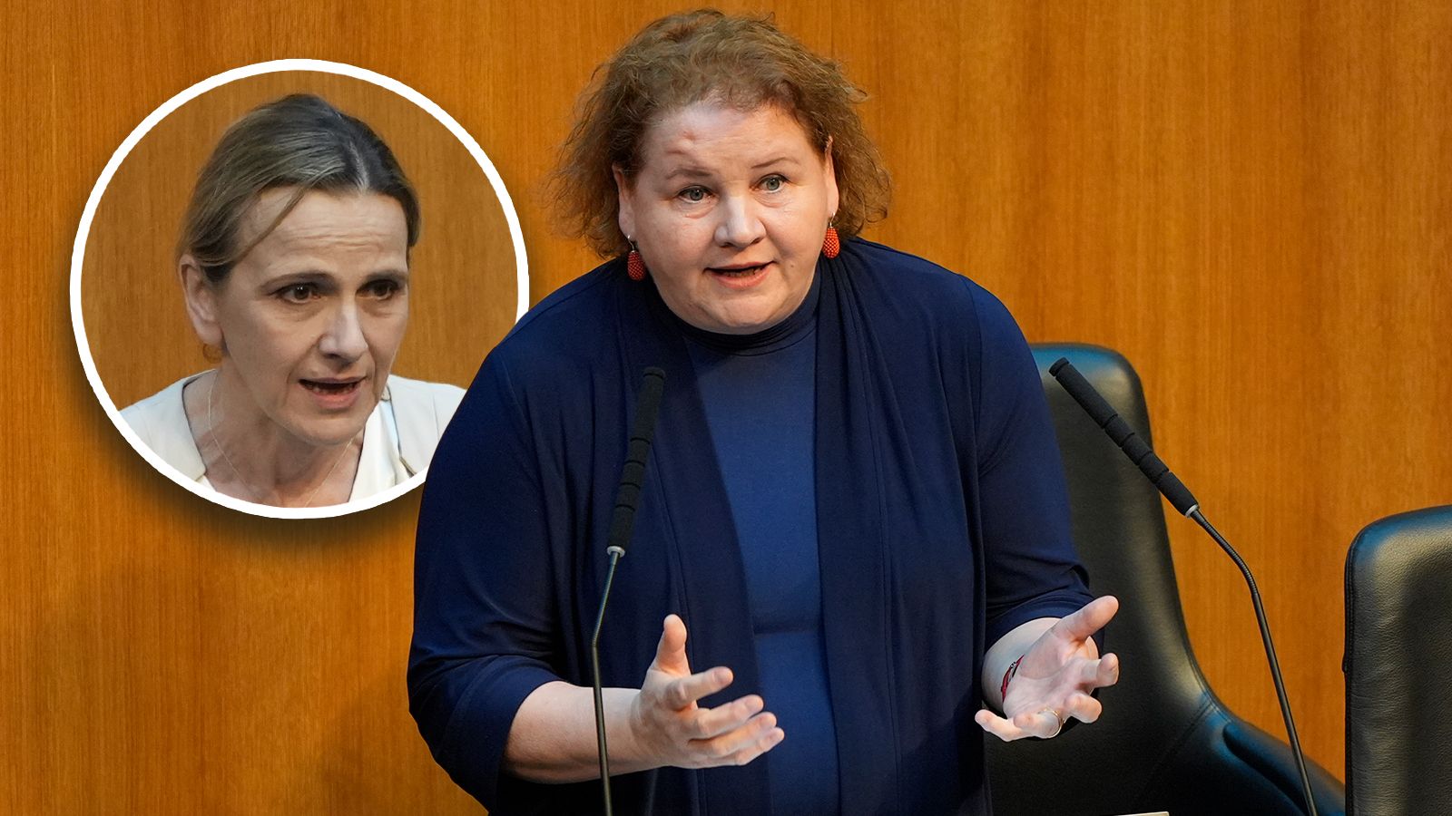 Heftiger Infight: Dagmar Belakowitsch zerpflückte Schumanns Sozialhilfe im Hohen Haus.