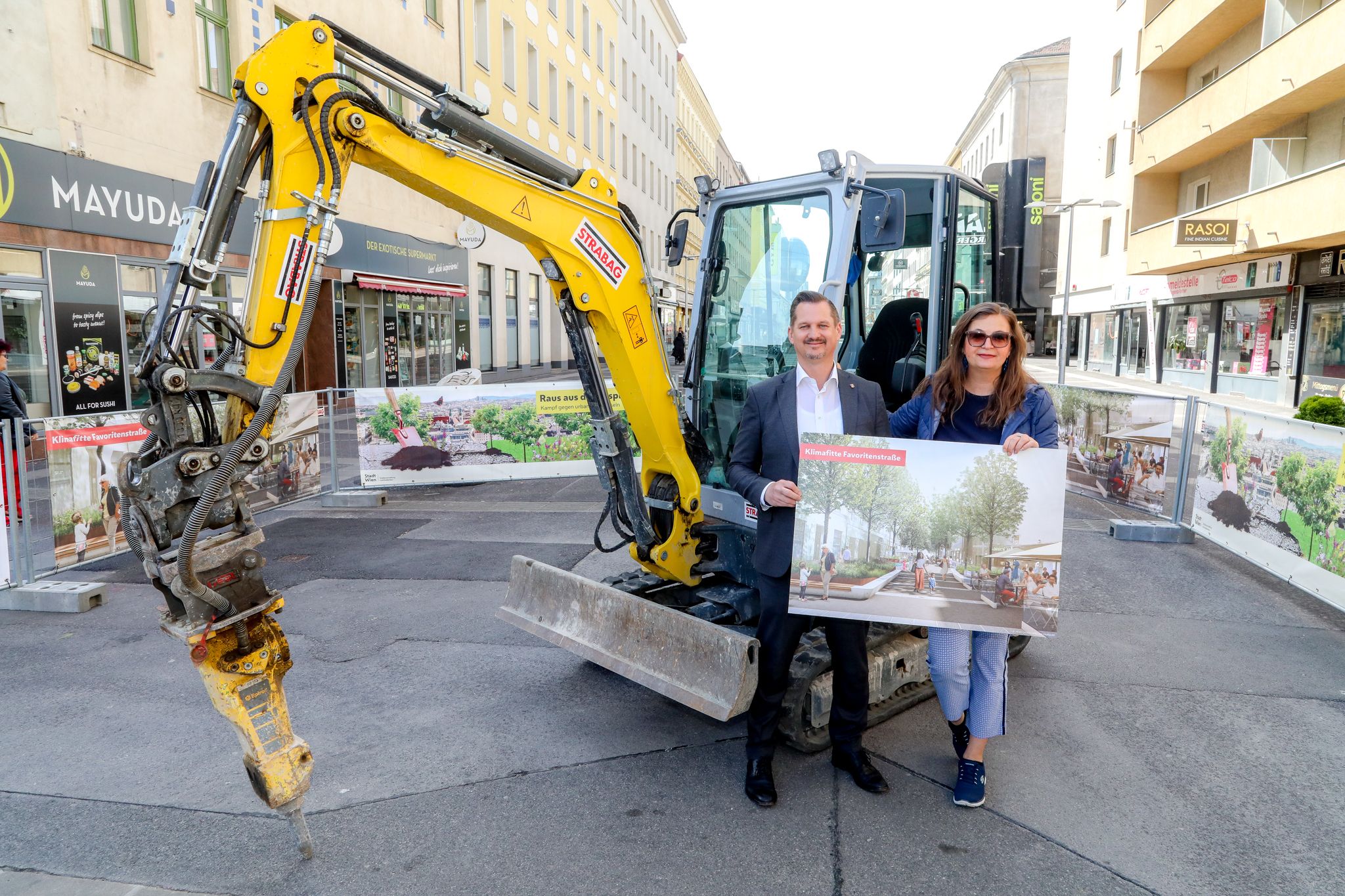 Startschuss für Umbau: Planungsstadträtin Ulli Sima und Favoritner Bezirksvorsteher Marcus Franz (v.l.).