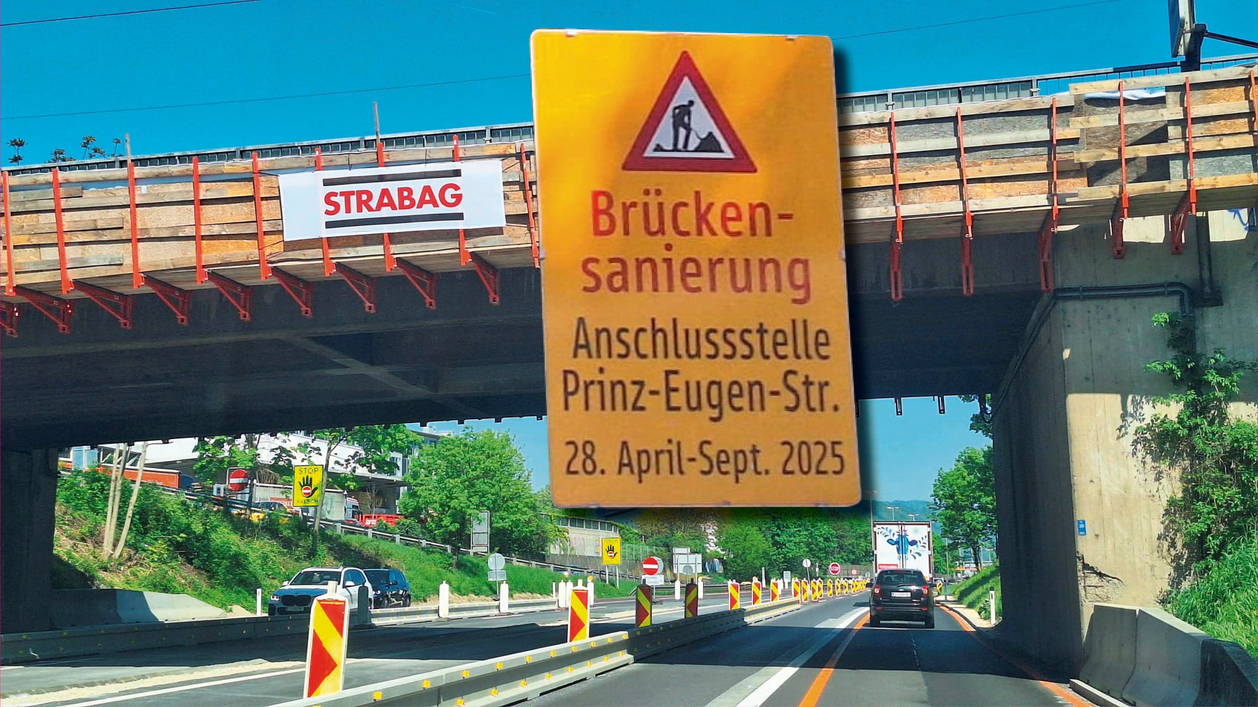 Ist monatelang gesperrt: die Linzer Prinz-Eugen-Brücke.