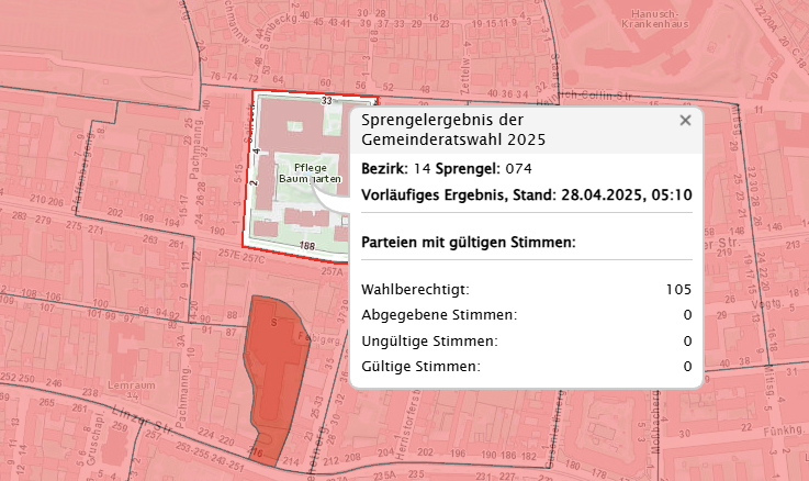 Obwohl hier im Pflegeheim Baumgarten Stimmen abgegeben wurden, ist der Sprengel immer noch 