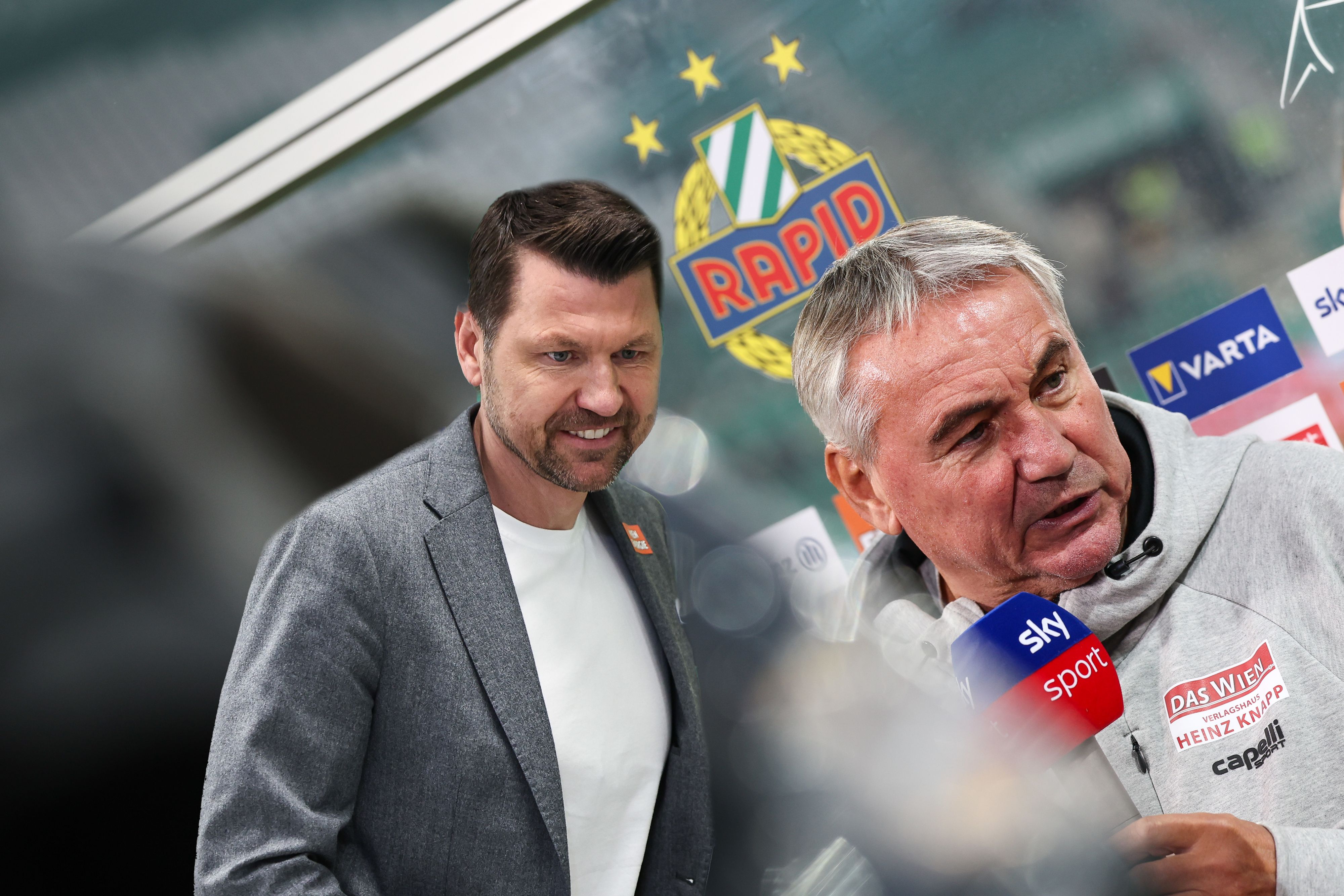 Markus Katzer (l.) beschäftigt sich auch mit dem Namen Peter Pacult.