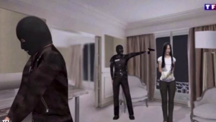 In einem Video zeigt der französische TV-Sender TF1 nicht nur nachgestellte Animationen aus der Tatnacht, sondern auch Ermittlungsbilder aus dem Hotelzimmer.