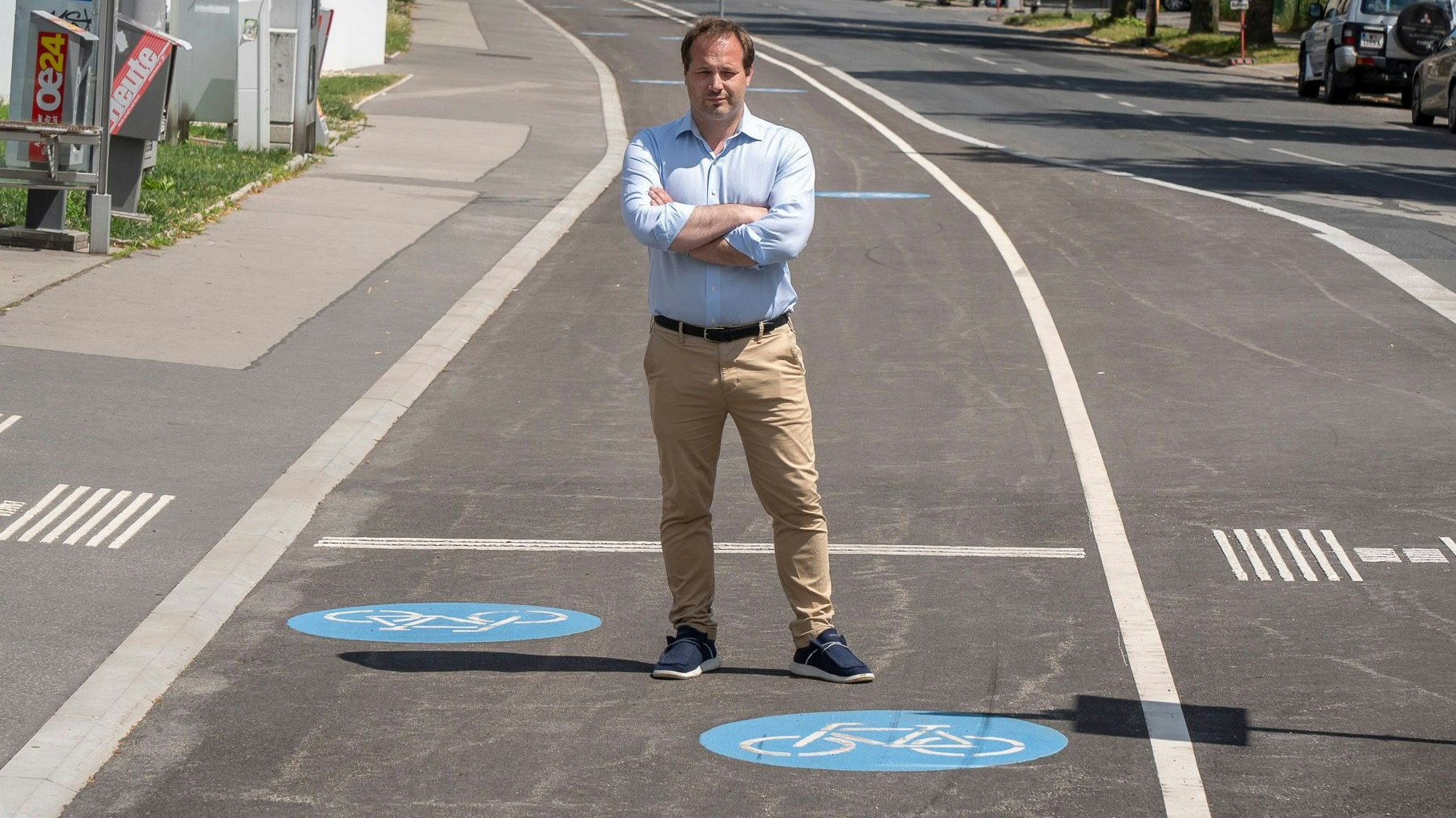 Der Döblinger Bezirksvorsteher Daniel Resch (ÖVP) ist ein Kritiker des Rad-Highways auf der Krottenbachstraße.