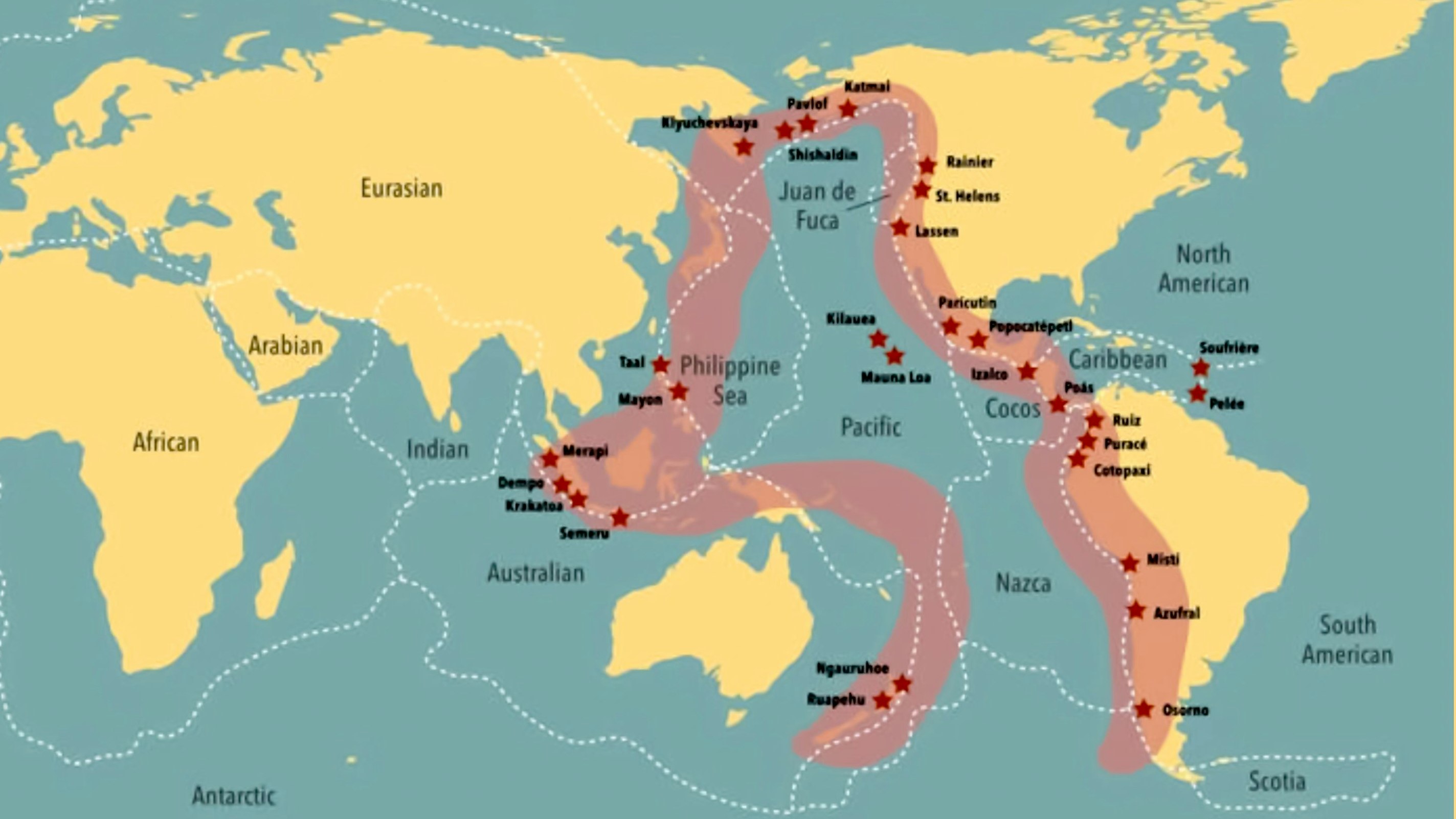 Der Pazifische Feuerring erstreckt sich über sagenhafte 40.000 Kilometer.