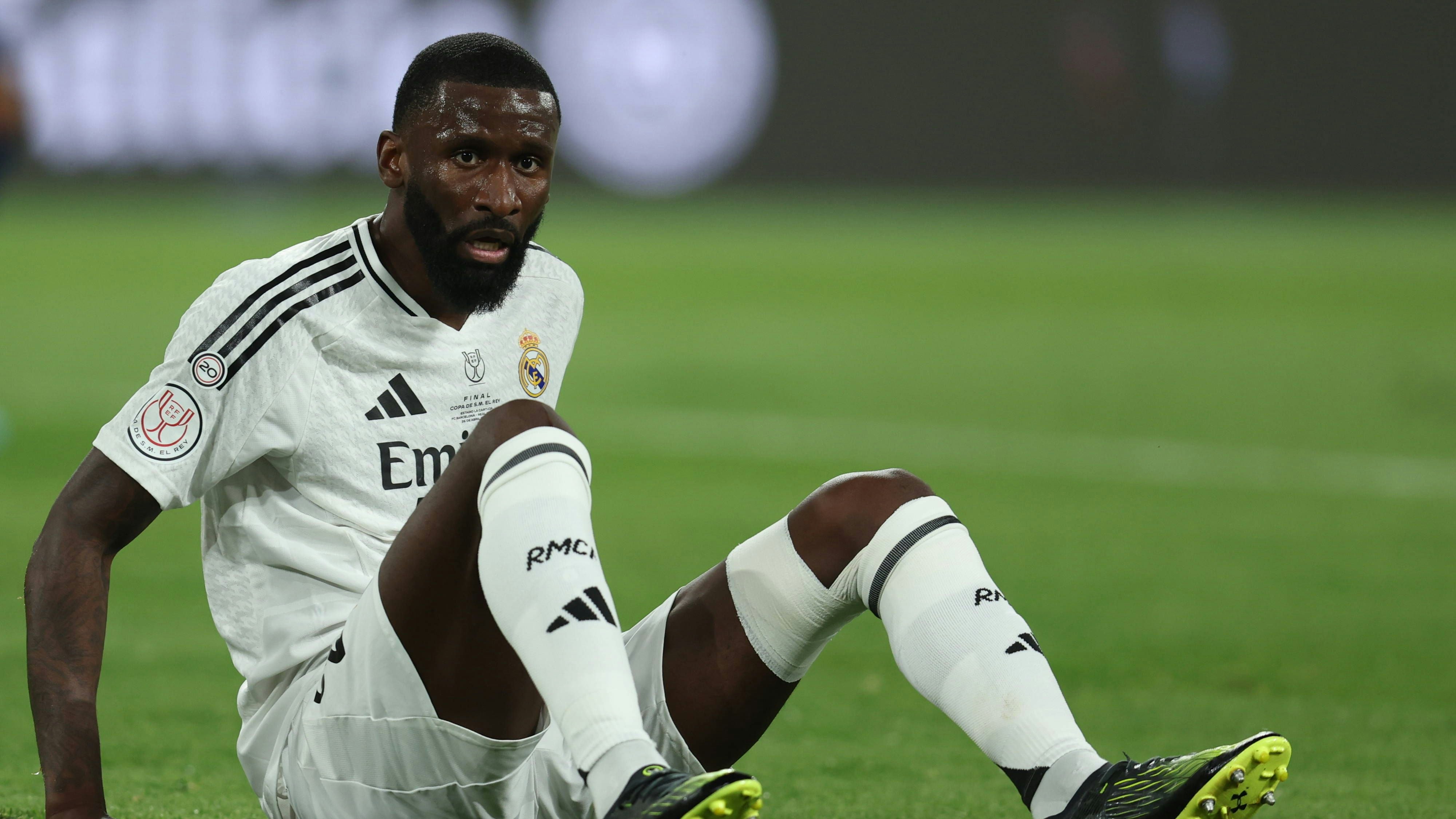 FC Barcelona, Barca Real Madrid CF. Copa del Rey. Final. Antonio Rudiger of Real Madrid during the Copa del Rey match, Final, between FC Barcelona and Real Madrid CF played at La Cartuja Stadium on April 26, 2025 in Sevilla, Spain. kpng Copyright: xPressinphotox AP_240424_BAR_RMA_COP_030