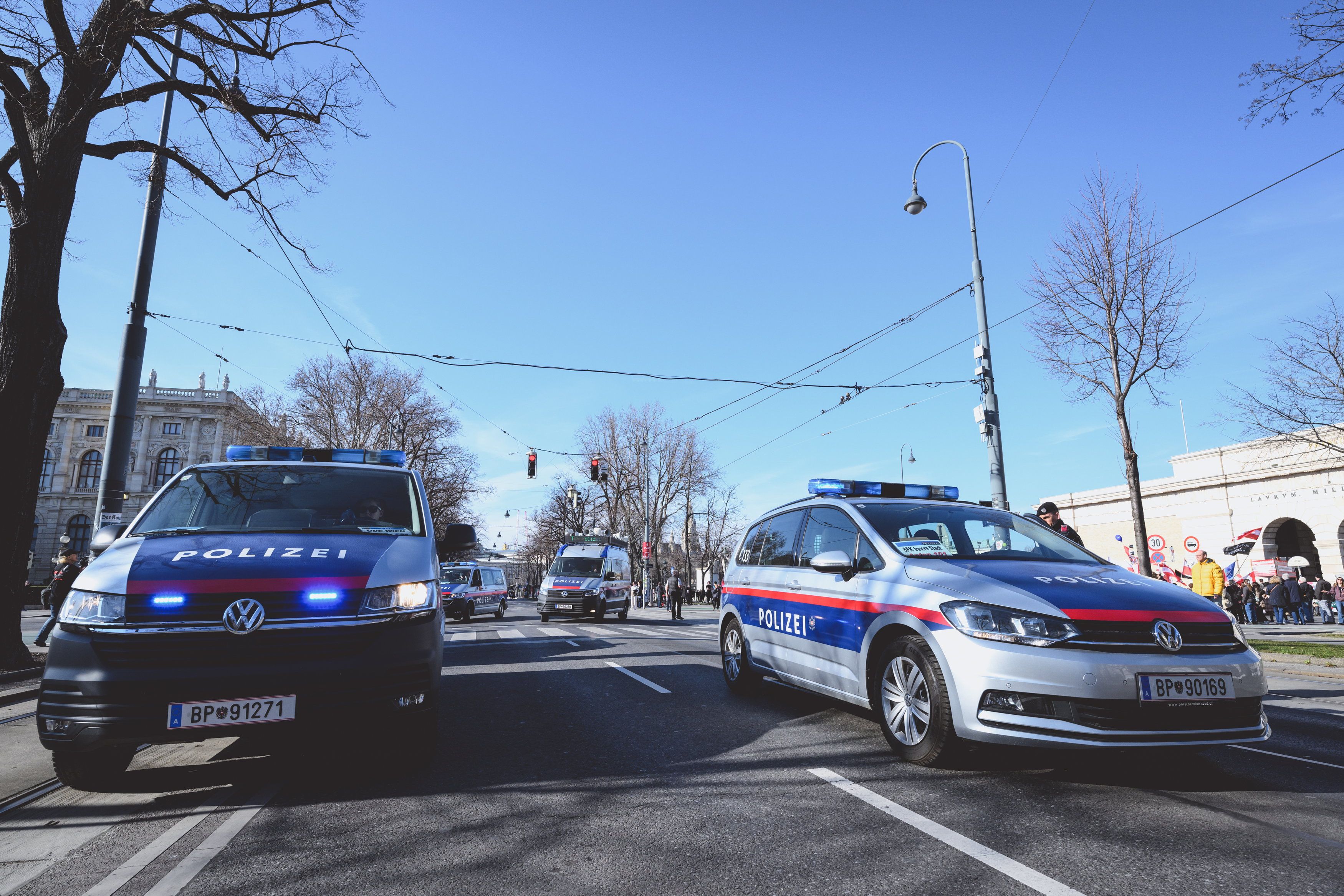 Die Polizei steht am 1. Mai in Wien im Großeinsatz.