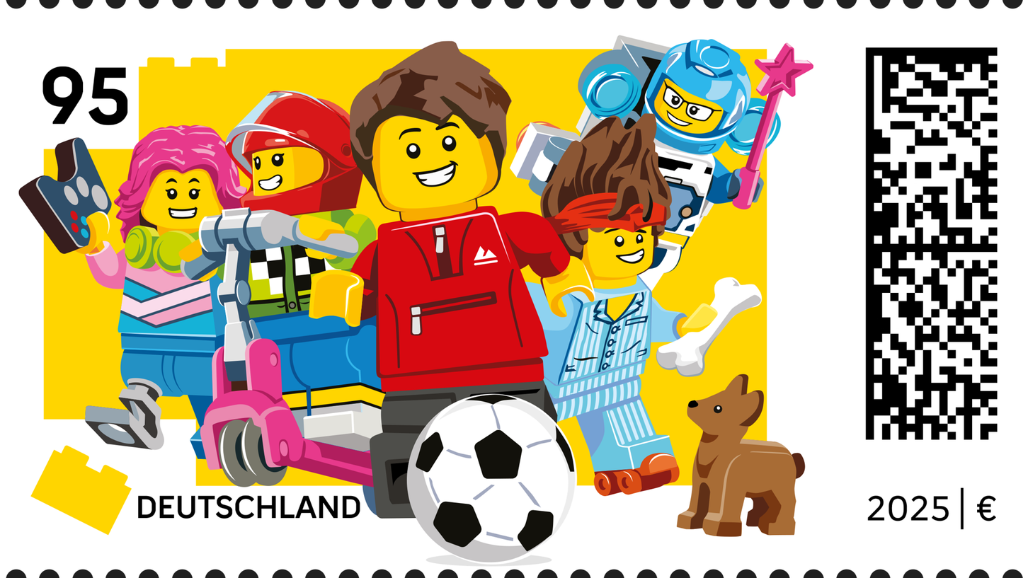 Neue LEGO-Briefmarke: Zum internationalen Tag des Spielens am 11. Juni erscheint Sonderbriefmarke der Deutschen Post AG.