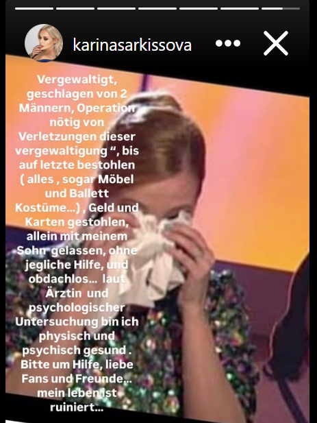 Diese Insta-Story von Karina Sarkissova verstört