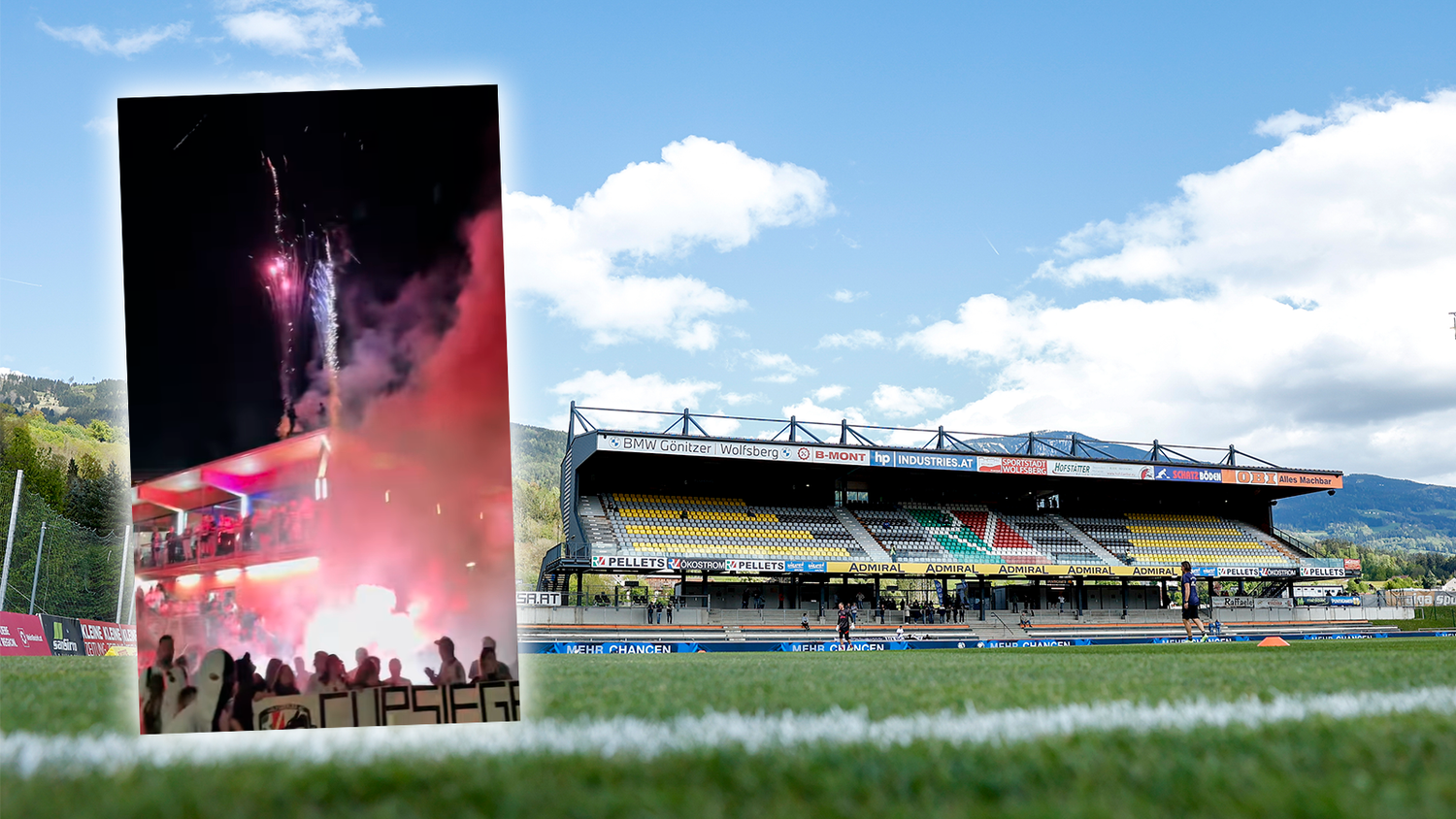Heute.at - Feiernde Wolfsberg-Fans setzen eigenes Stadion in Brand