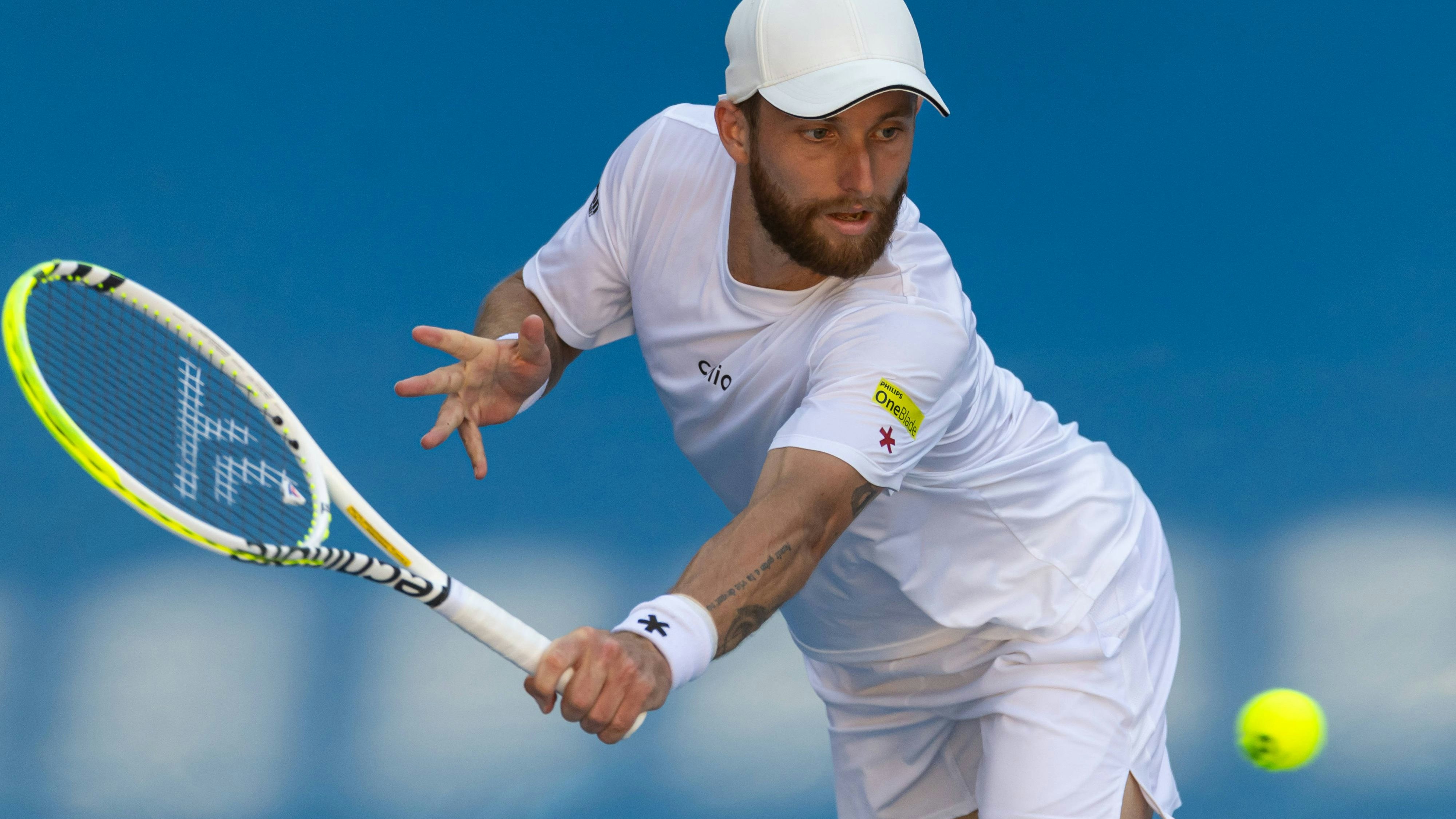 Tennis: Australian Open Jan 18, 2025 Melbourne, Victoria, Australia Corentin Moutet of France plays a backhand during his match against Learner Tien of United States of America in the third round of the men s singles at the 2025 Australian Open at Melbourne Park. Melbourne Melbourne Park Victoria Australia, EDITORIAL USE ONLY PUBLICATIONxINxGERxSUIxAUTxONLY Copyright: xMikexFreyx 20250118_neb_zg6_207