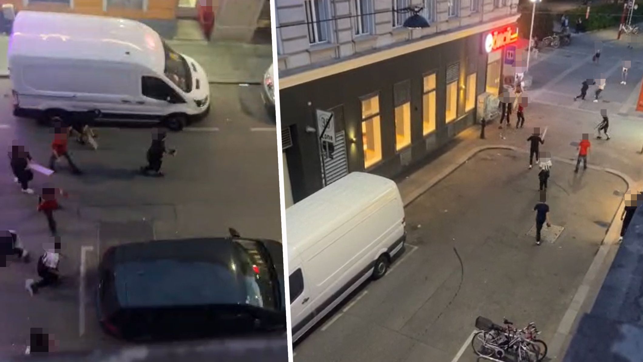 In der Keplergasse im 10. Wiener Bezirk schlugen mehrere Personen hemmungslos aufeinander ein.