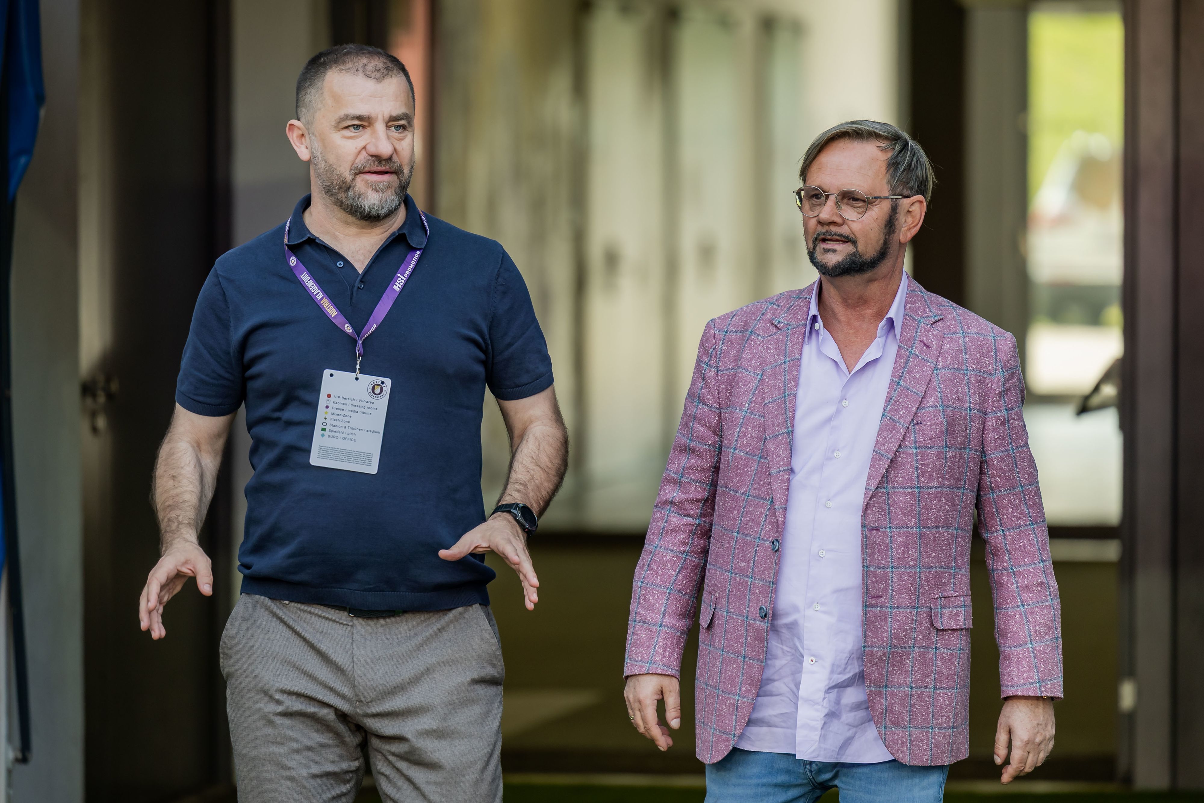 Austria Klagenfurt-Vize Zeljko Karajica und Investor Helmut Kaltenegger.