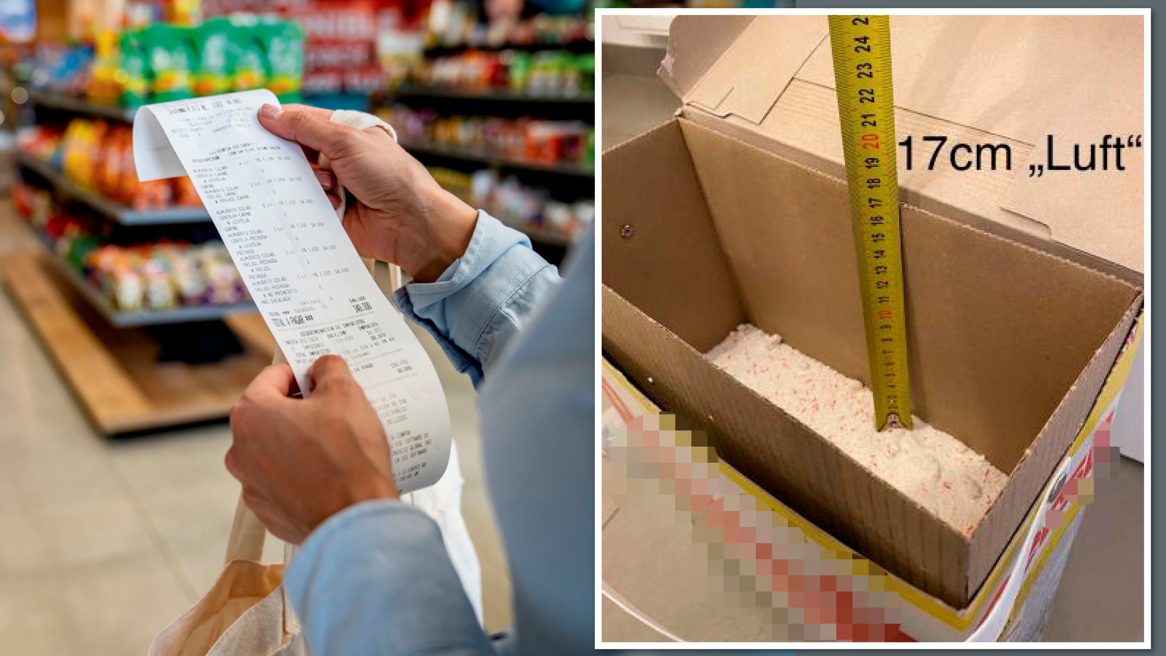 In vielen Produkten im Supermarkt ist weniger Inhalt als früher.