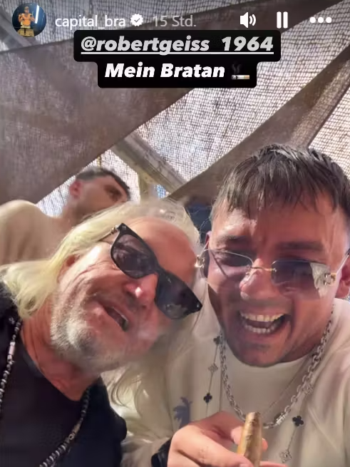 Robert Geiss und Capital Bra feierten gemeinsam.