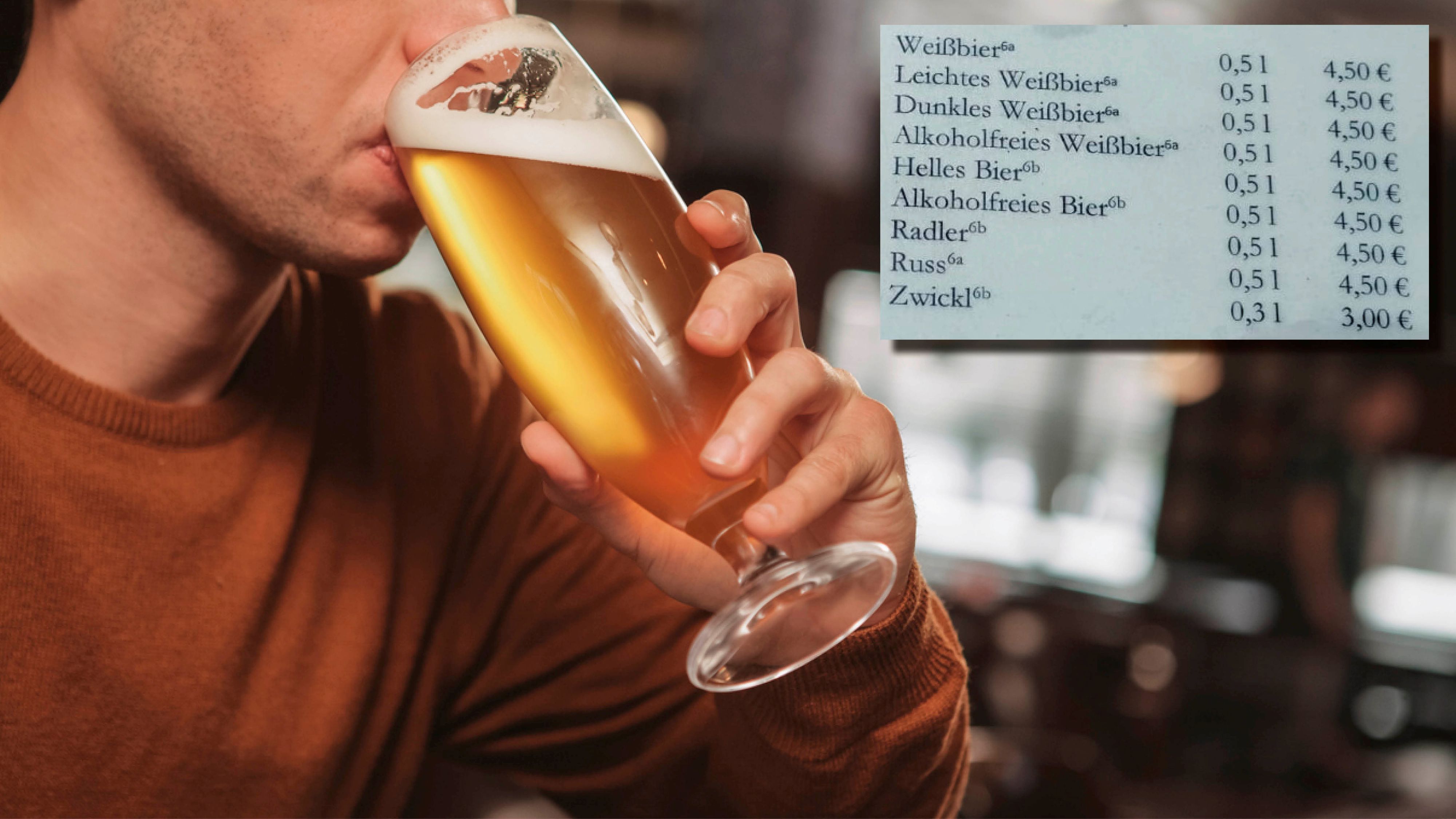 In Bayern scheint die Welt noch in Ordnung zu sein. Im Bild: Getränkekarte einer Almhütte (Symbolbild)