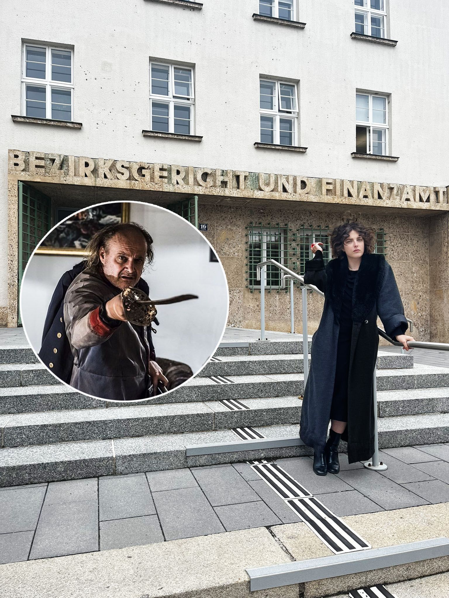 Schauspielerin Anna Werner Friedmann erschien am Dienstag zum Prozess – Regisseur Paulus Manker (kleines Bild) wartete stundenlang auf seine Zeugenaussage, wurde aber nach Hause geschickt.