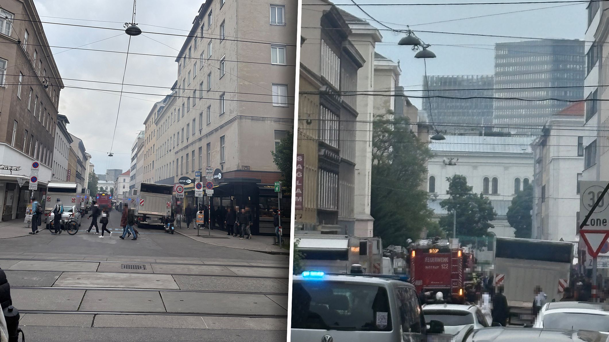 Brand bei Markt in Wien-Favoriten! Feuerwehr im Einsatz.