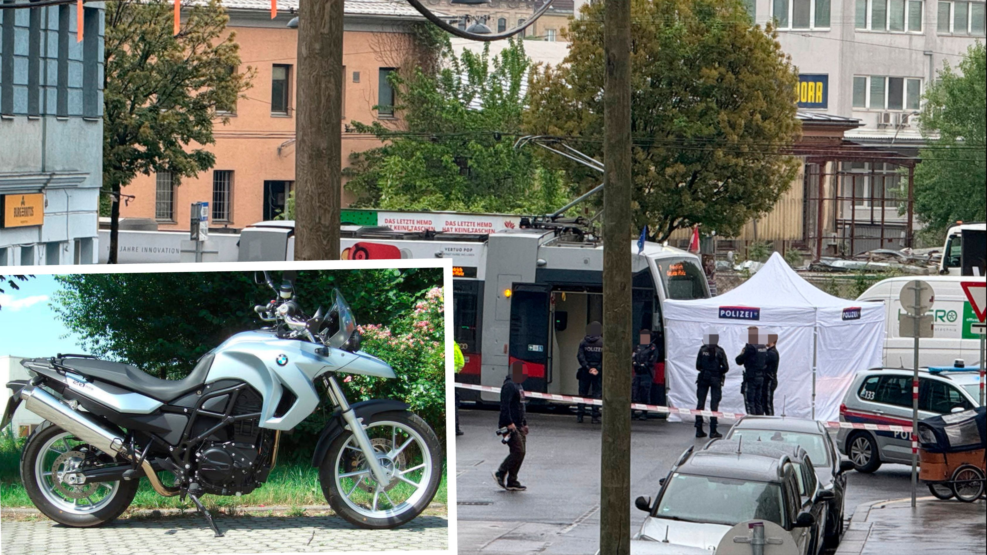 Der in Wien lebende Grieche stürzte mit seiner BMW F 650 GS, prallte frontal gegen eine Straßenbahn.