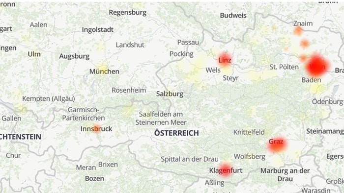 Die gemeldeten Probleme - hier auf der Heatmap
