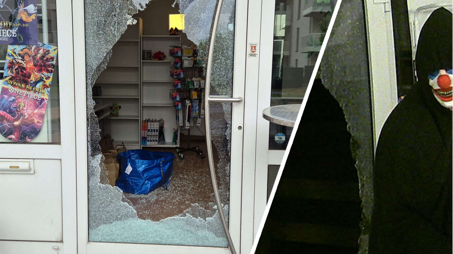 Der Horror-Clown tappte beim Einbruch in die Überwachungskamera.