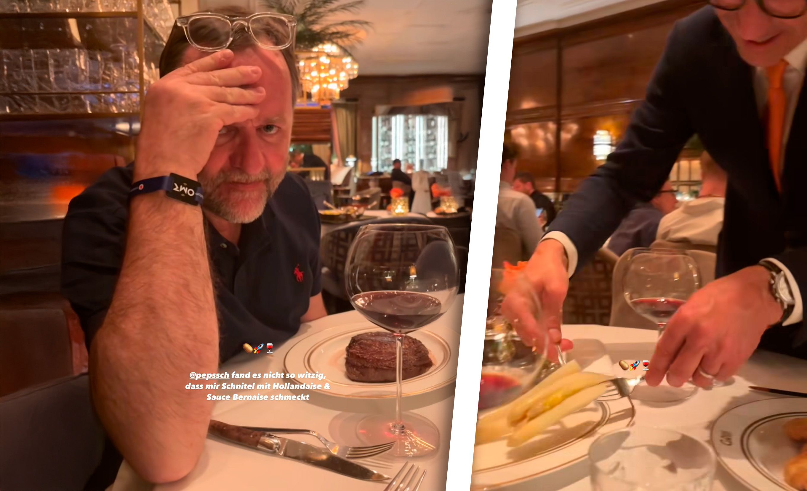 Staatssekretär Sepp Schellhorn bei Speis und Trank im Luxus-Tempel in Hamburg.