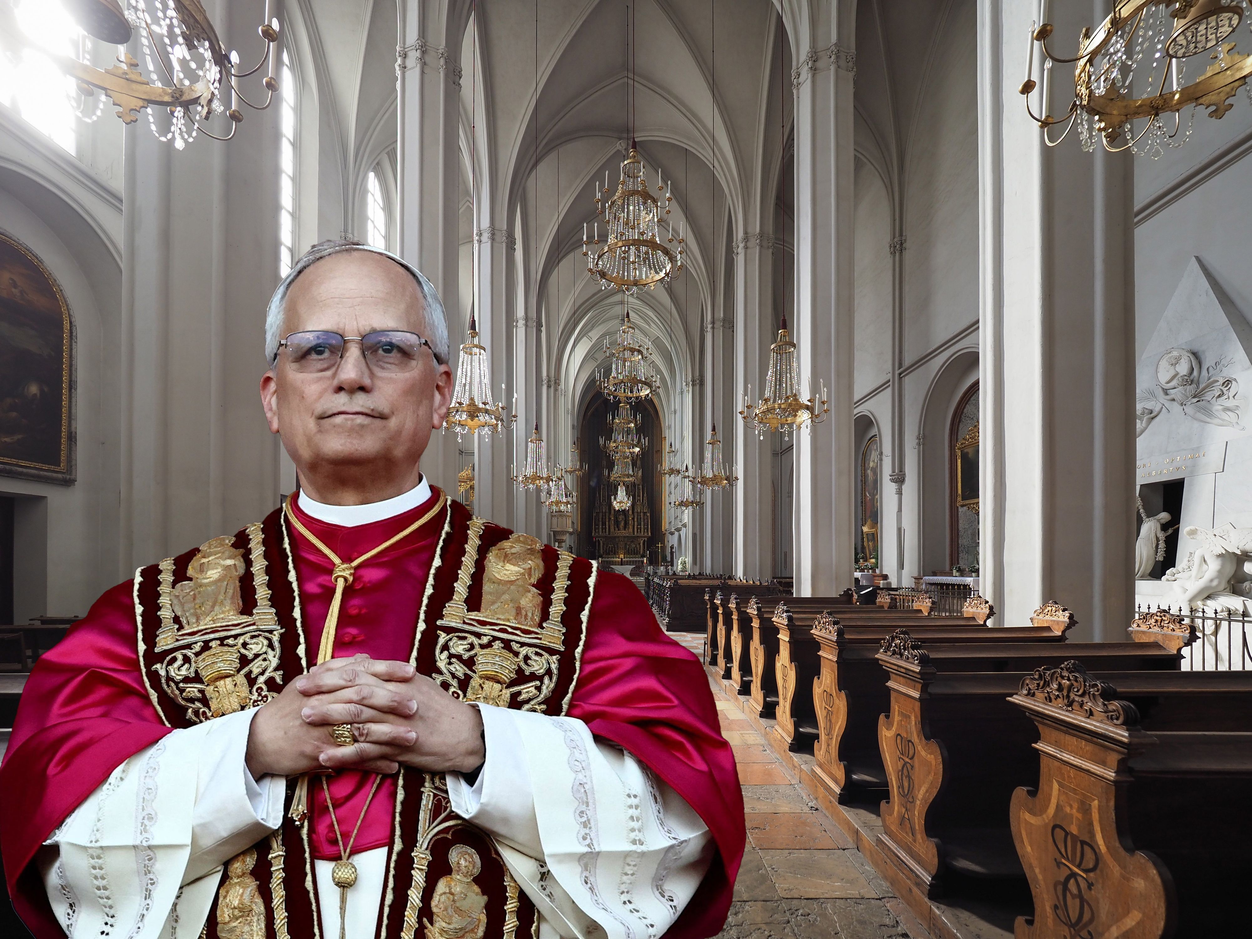 Der neue Papst Leo XIV besuchte das Hochamt in der Augustinerkirche.