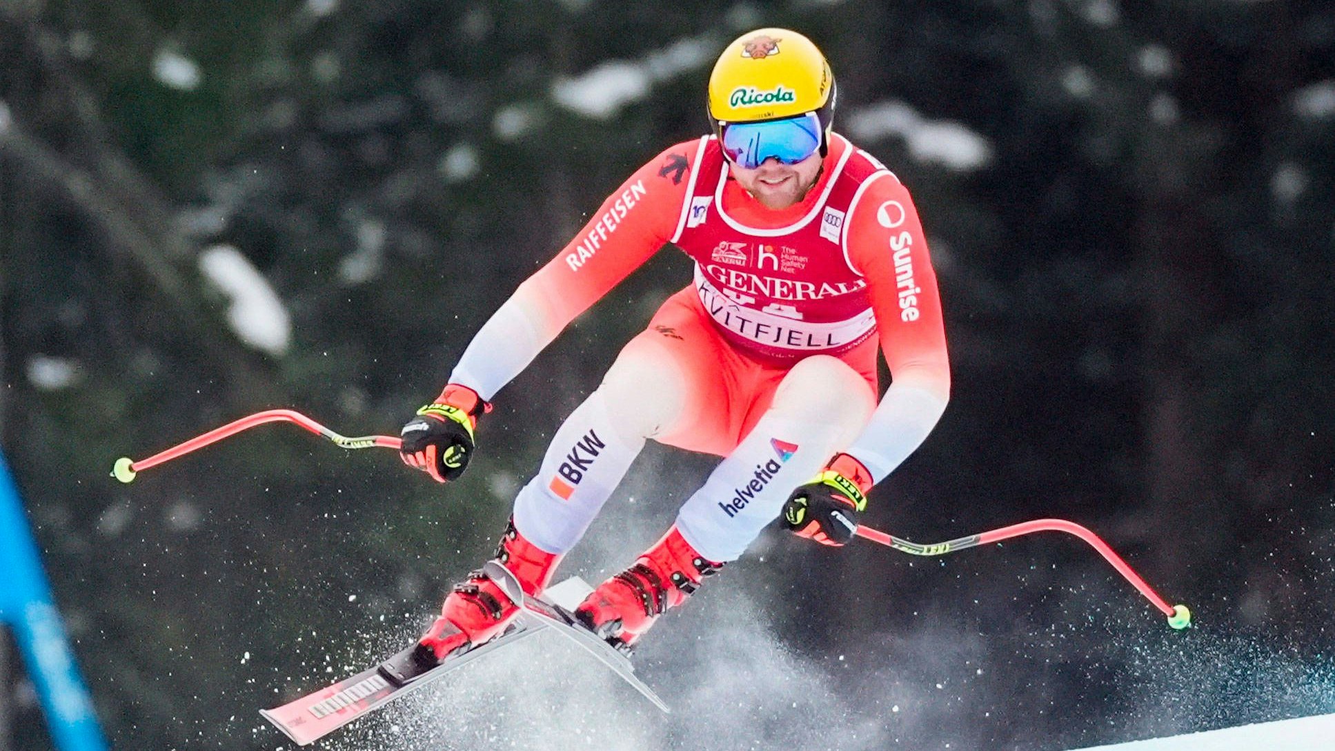 FIS ski World Cup alpint Super-G Favang 20240218. Niels Hintermann fra Sveits under verdenscupen i Super-G alpint i Kvitfjell. Foto: Stian Lysberg Solum / NTB Favang Norge EDITORIAL USE ONLY. RESTRICTED USE FOR BETTING COMPANIES Ref:_SPO6nwtxMkdrxM.jpg PUBLICATIONxNOTxINxNORxSWExDENxFINxFRAxISL Copyright: xStianxLysbergxSolumx/xNTBx