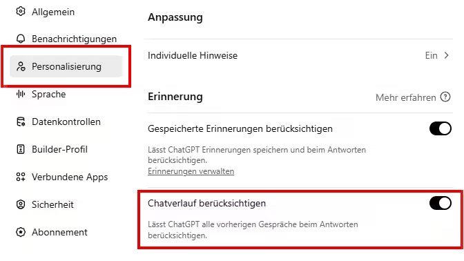 So kannst du die erweiterte Memory-Funktion abschalten.