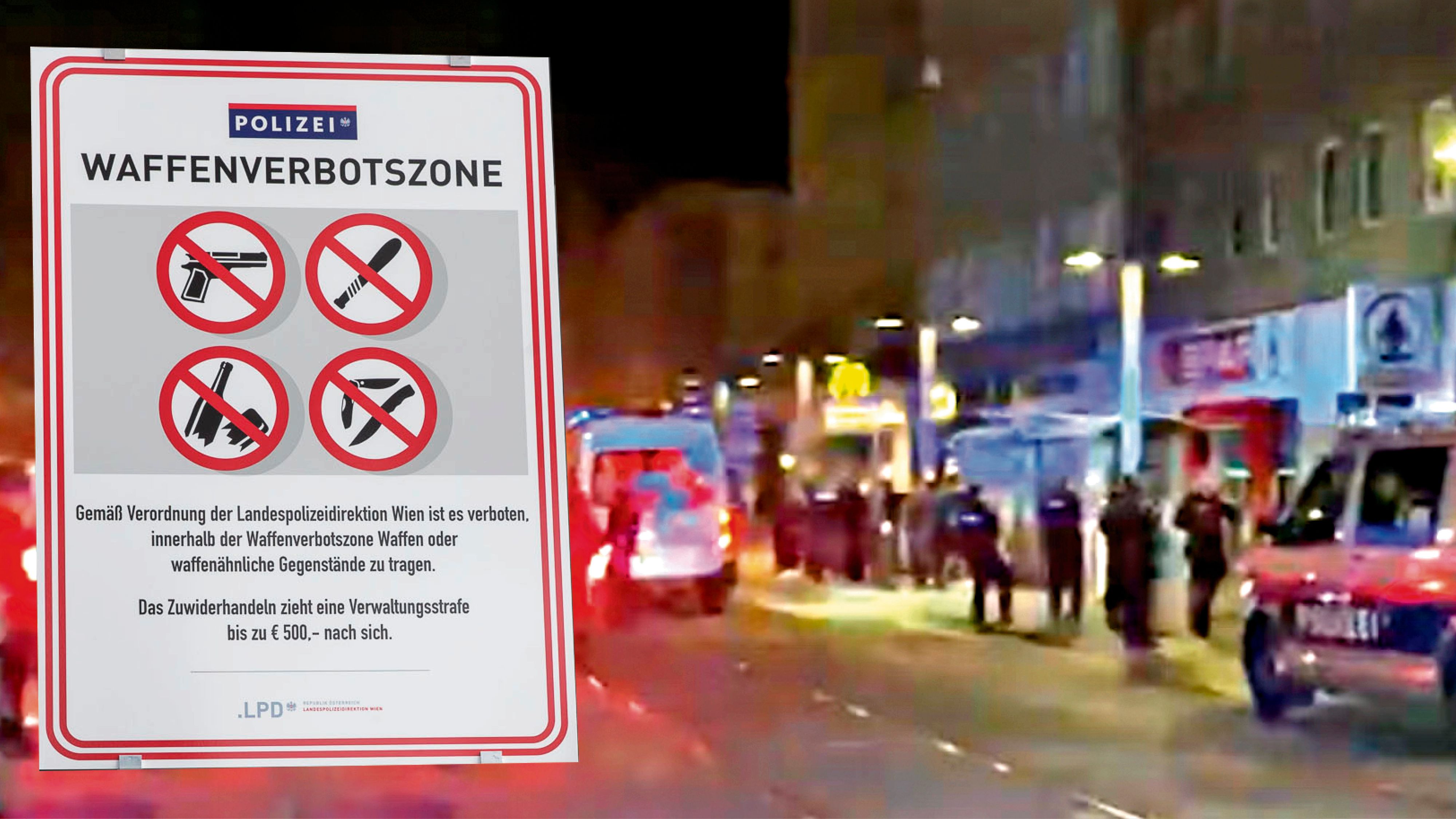 In der Waffenverbotszone beim Reumannplatz wurde in der Nacht auf Sonntag ein Mann mit einem Messer schwer verletzt.