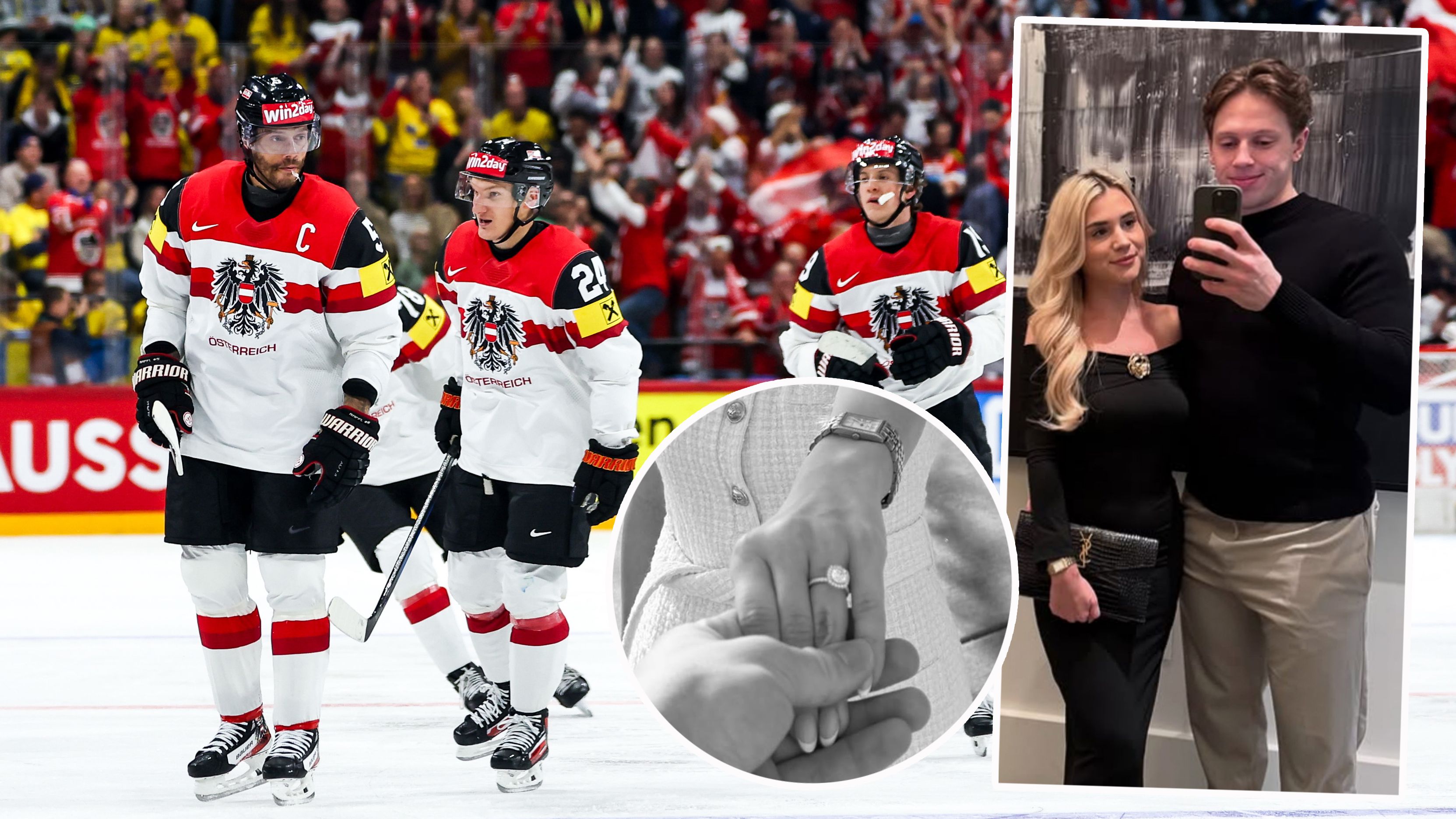 Marco Rossi und seine Stefanie sind verlobt. Die ÖEHV-Kollegen lecken in Stockholm ihre Wunden.