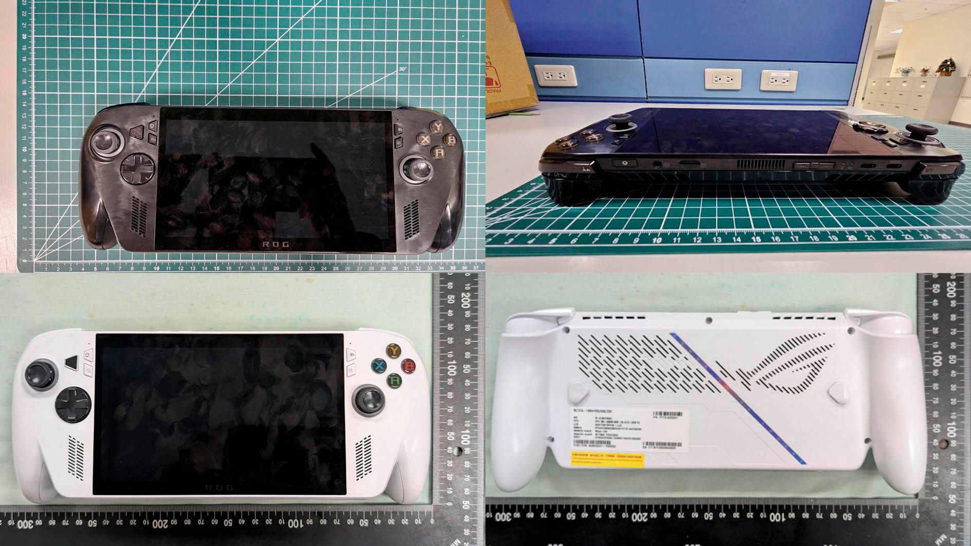 Durchgesickerte Fotos der ROG Ally 2: die Xbox-Variante (oben) und die Asus-Version (unten)