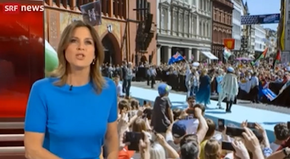 Cornelia Boesch bei ihrem Beitrag zum Eurovision Song Contest am 11. Mai 2025.