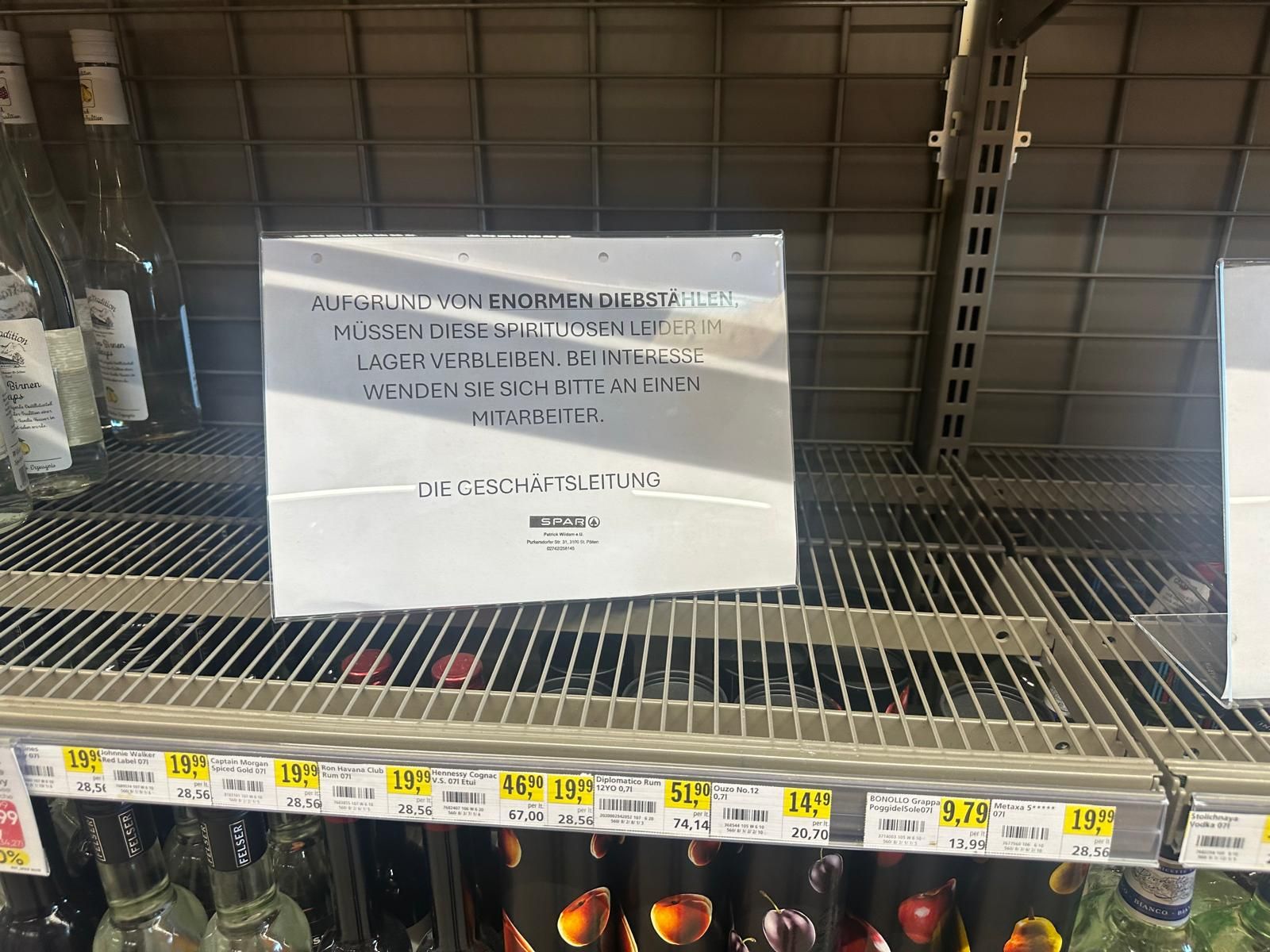 Supermarkt verbannt Spirituosen aus den Regalen