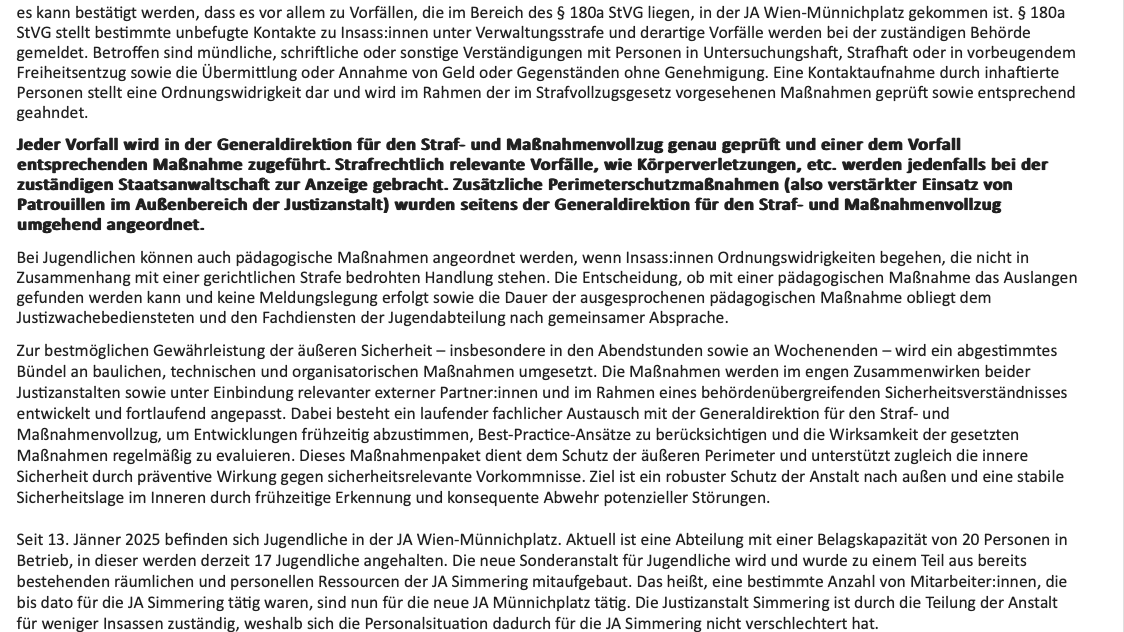 Das Statement der Justiz im Wortlaut