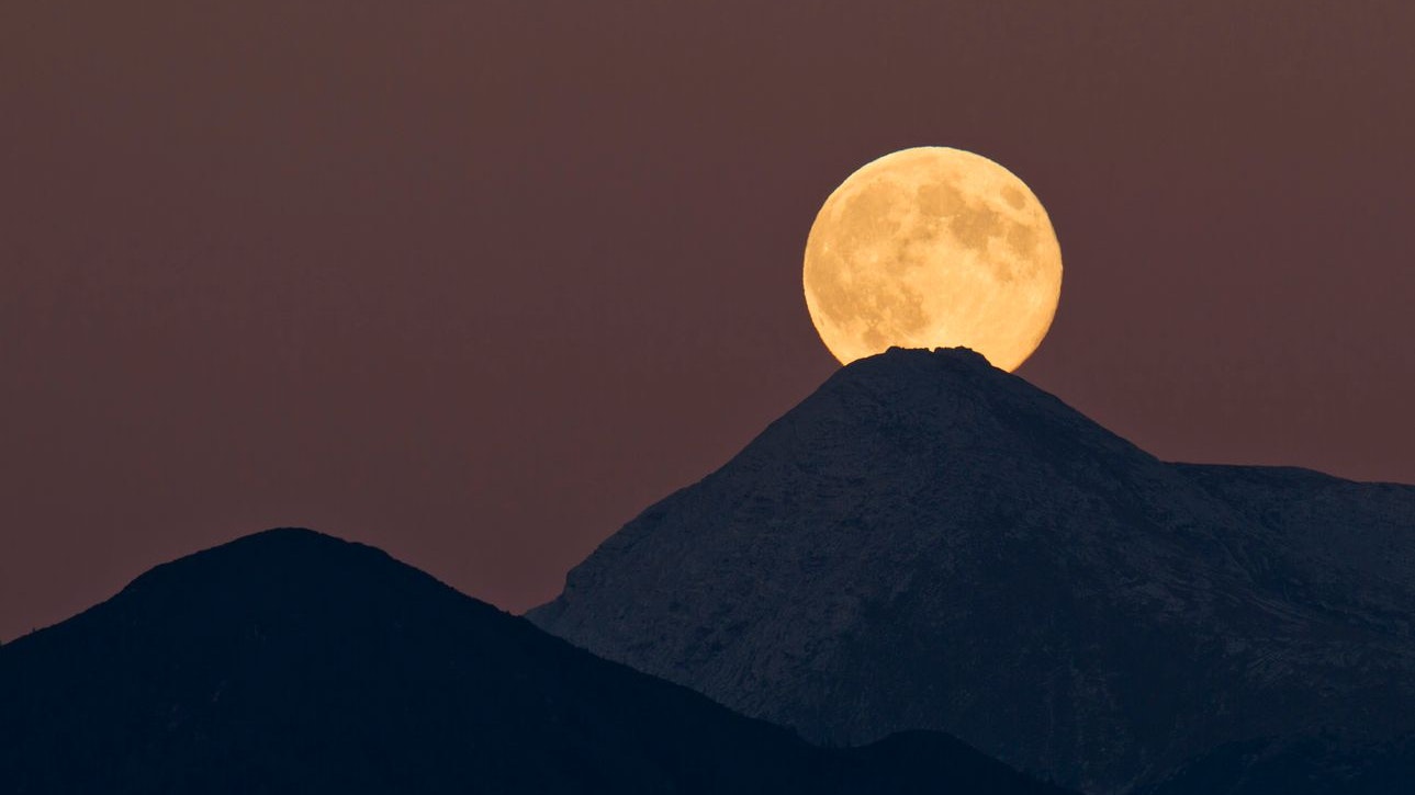 Montagabend steht wieder der Vollmond am Himmel