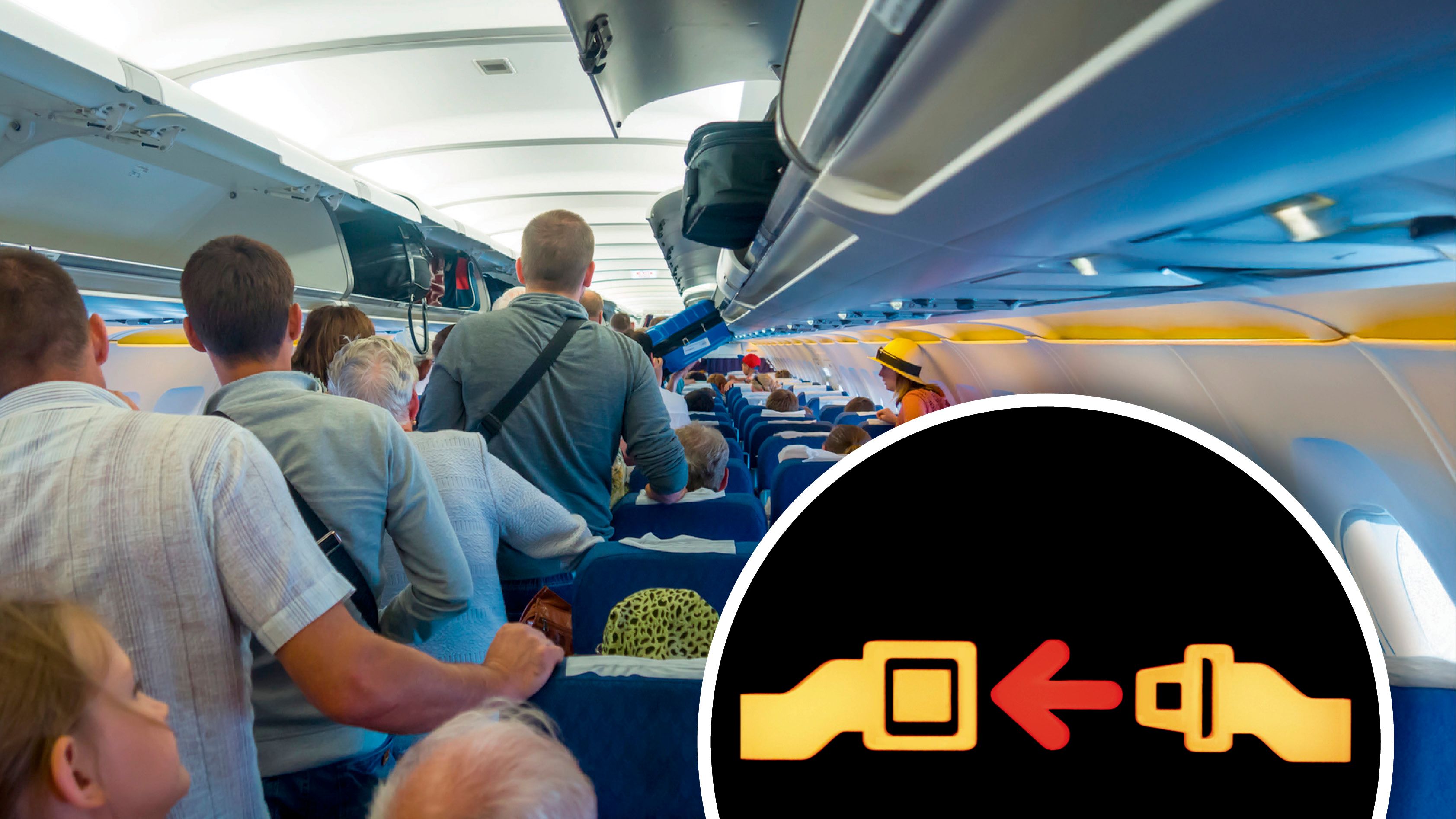 Wer aufsteht, obwohl das Anschnallzeichen noch leuchtet, riskiert eine Verwaltungsstrafe